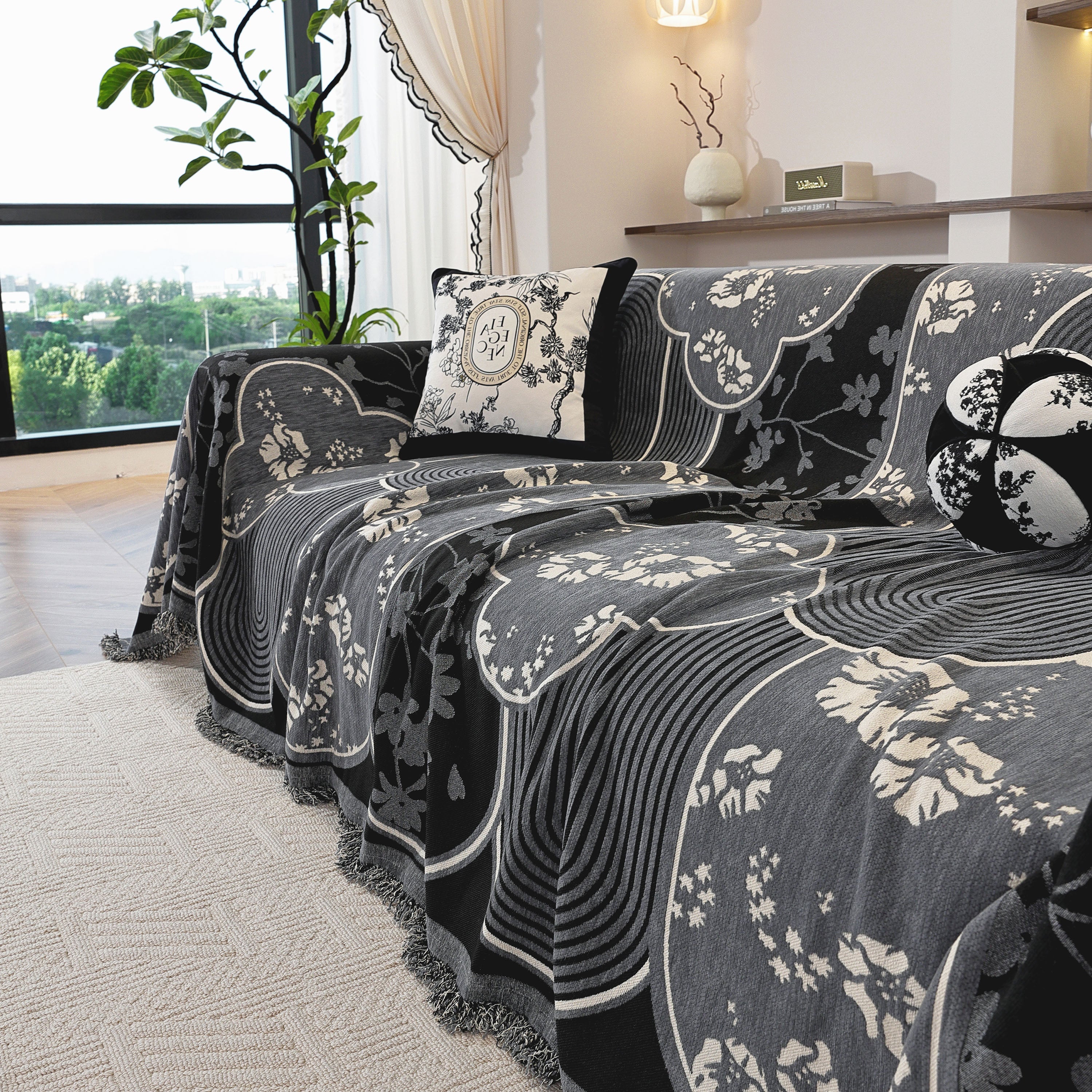 Modern Retro Sofa Throw - Decorative, Washable Chenille Blanket & Couch Protector - Image 59