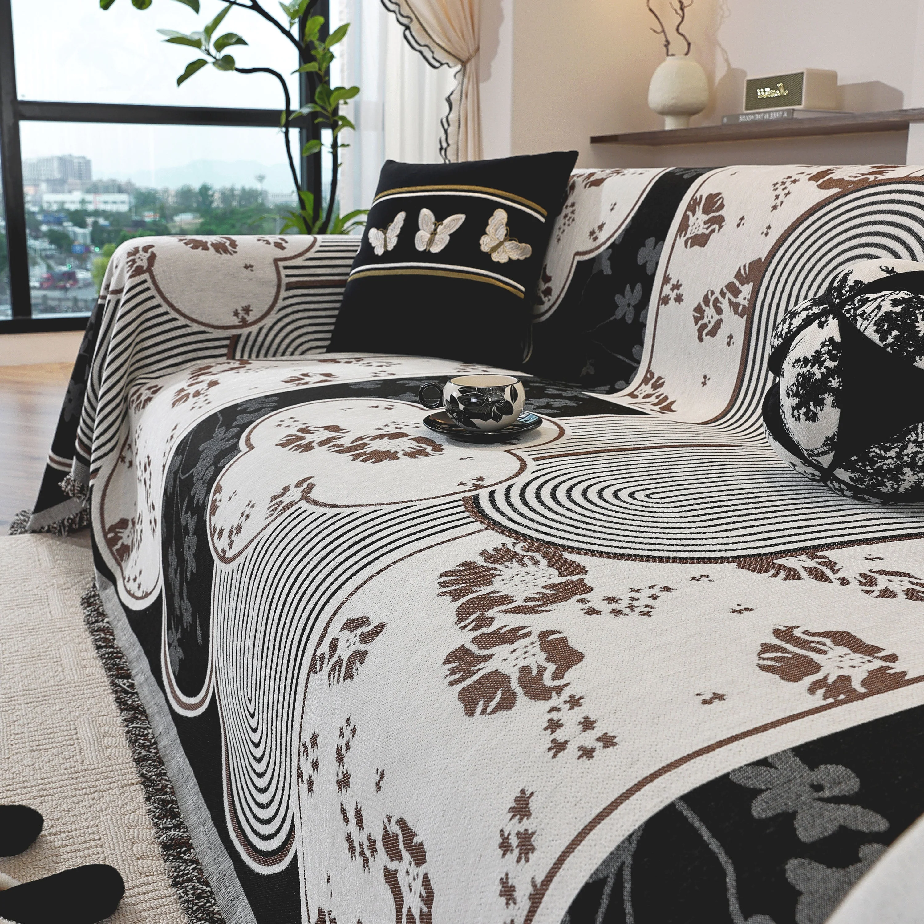 Modern Retro Sofa Throw - Decorative, Washable Chenille Blanket & Couch Protector - Image 6