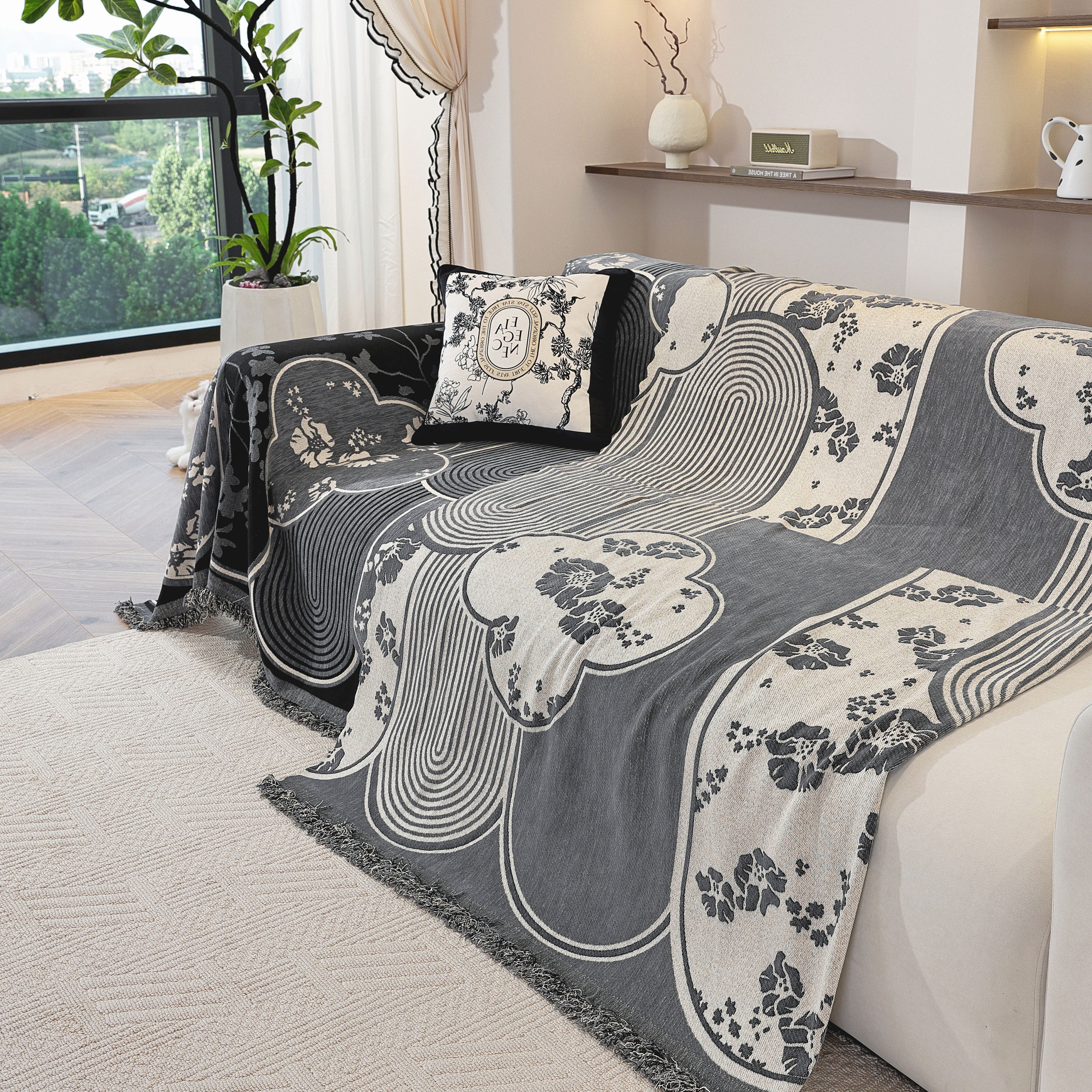 Modern Retro Sofa Throw - Decorative, Washable Chenille Blanket & Couch Protector - Image 61
