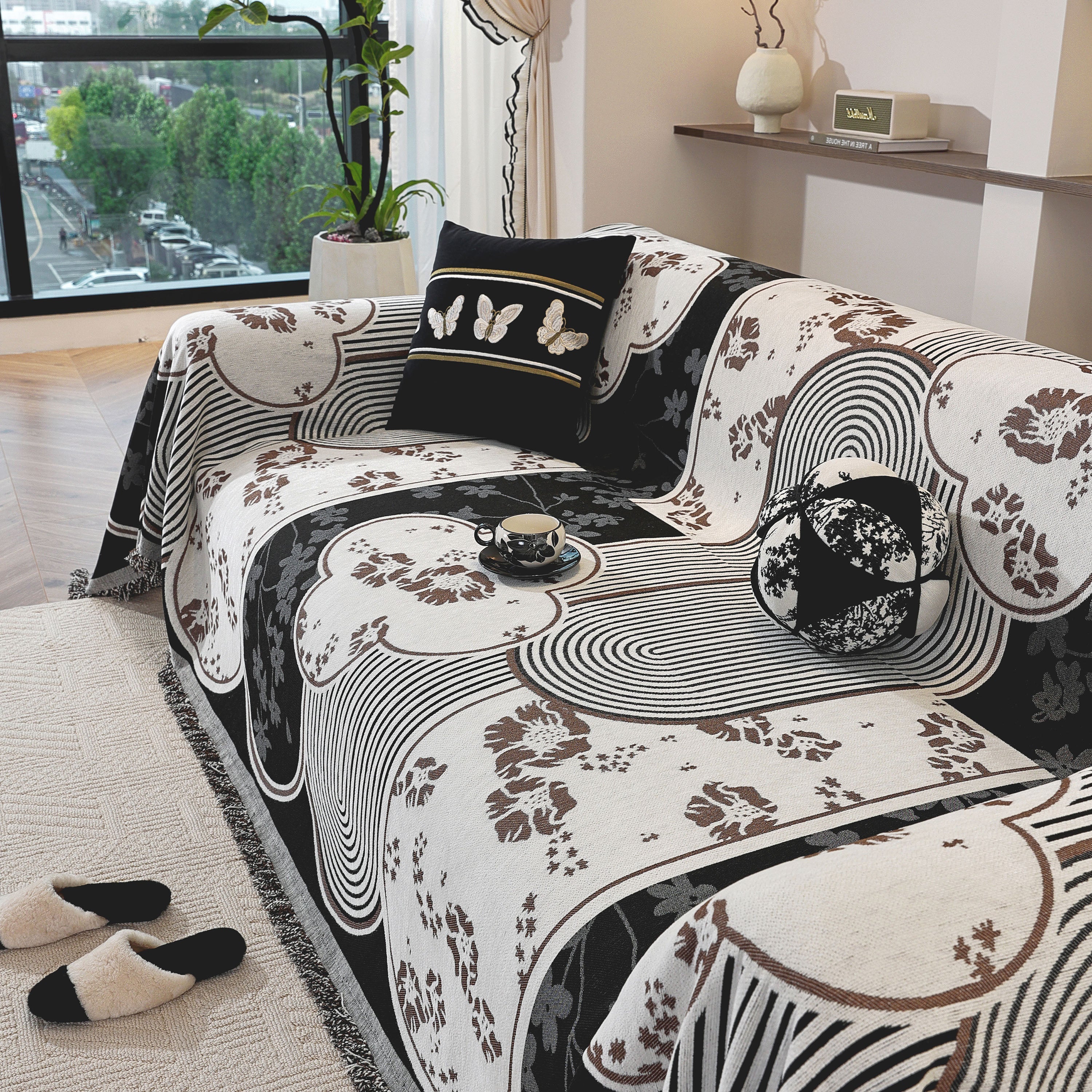 Modern Retro Sofa Throw - Decorative, Washable Chenille Blanket & Couch Protector - Image 9