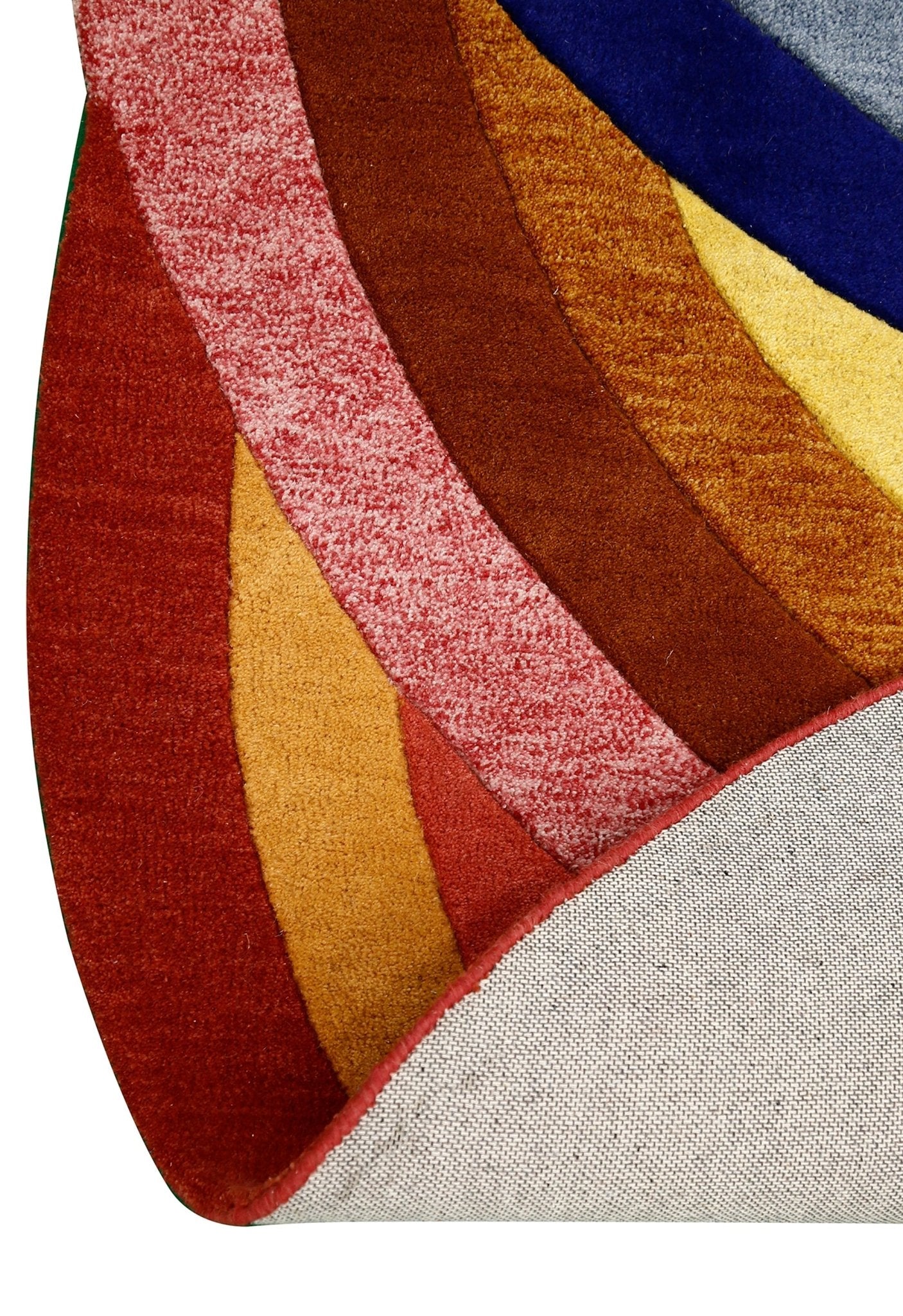Modern Rings Golden Hand Tufted 5x7 Wool Area Rug - Image 4