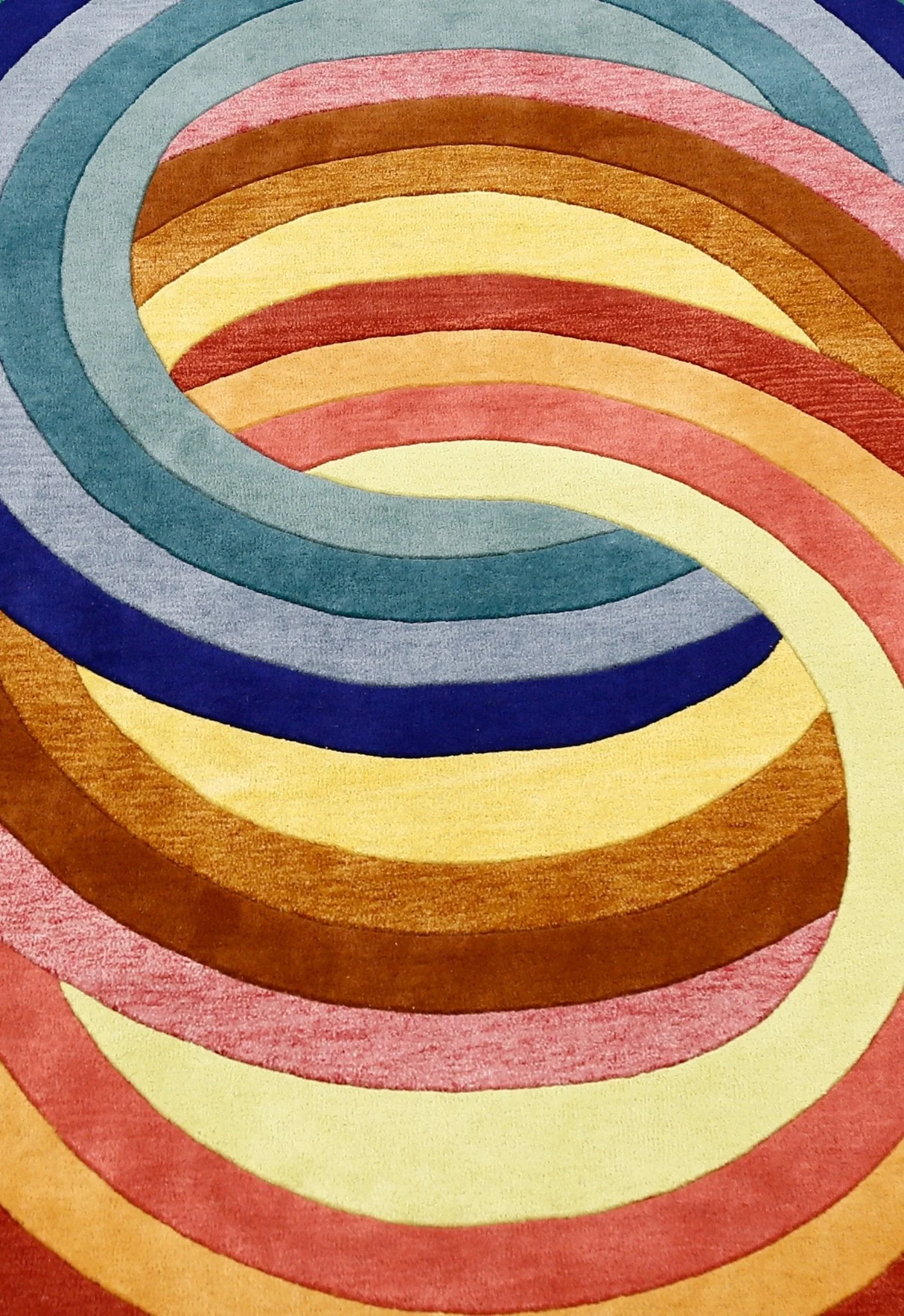 Modern Rings Golden Hand Tufted 5x7 Wool Area Rug - Image 6
