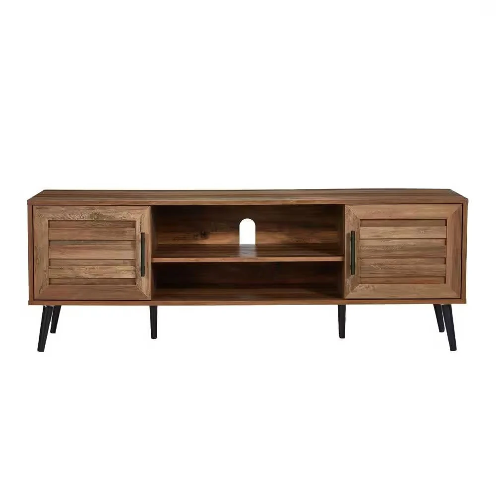 Modern Rustic Wood Finish TV Stand with Mid-Century Legs - for TV up to 65-inch - Image 5