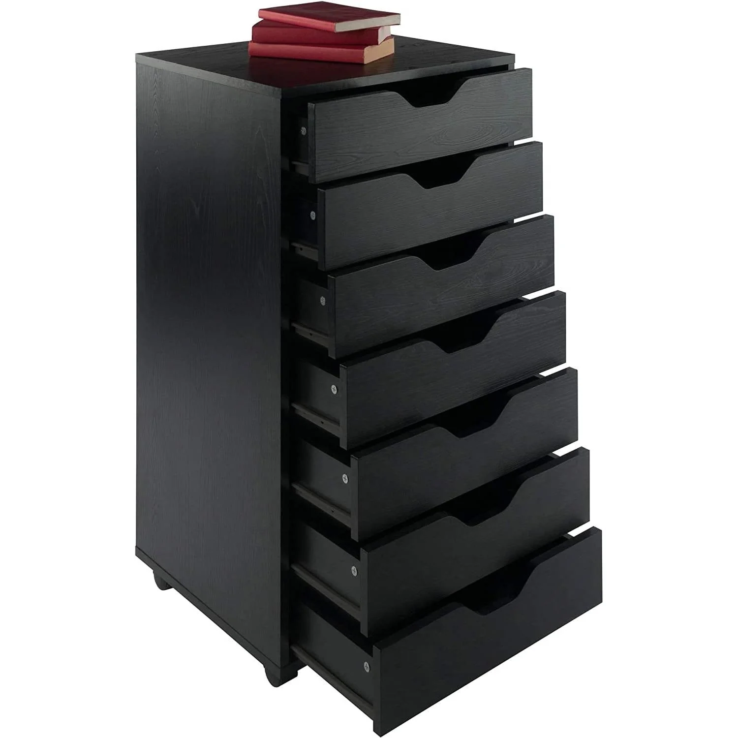 Modern Scandinavian Style 7-Drawer Storage Cabinet Chest in Black Finish - Image 3