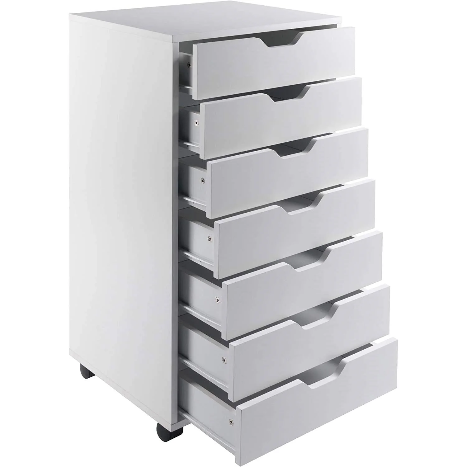 Modern Scandinavian Style 7-Drawer Storage Cabinet Chest in White Finish - Image 4
