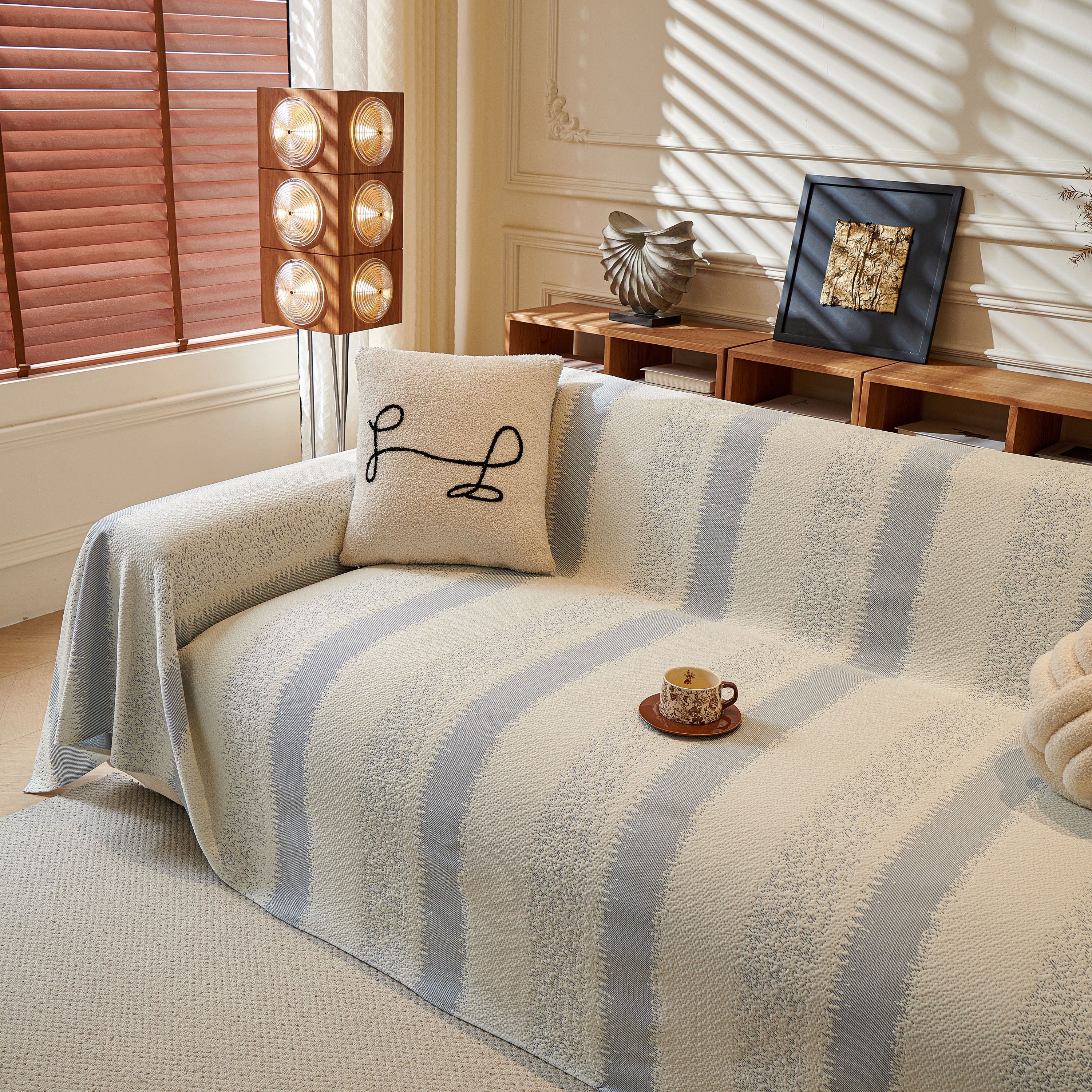 Modern Striped Sofa Throw Blanket, Lightweight Couch Cover for Summer Seating - Image 11