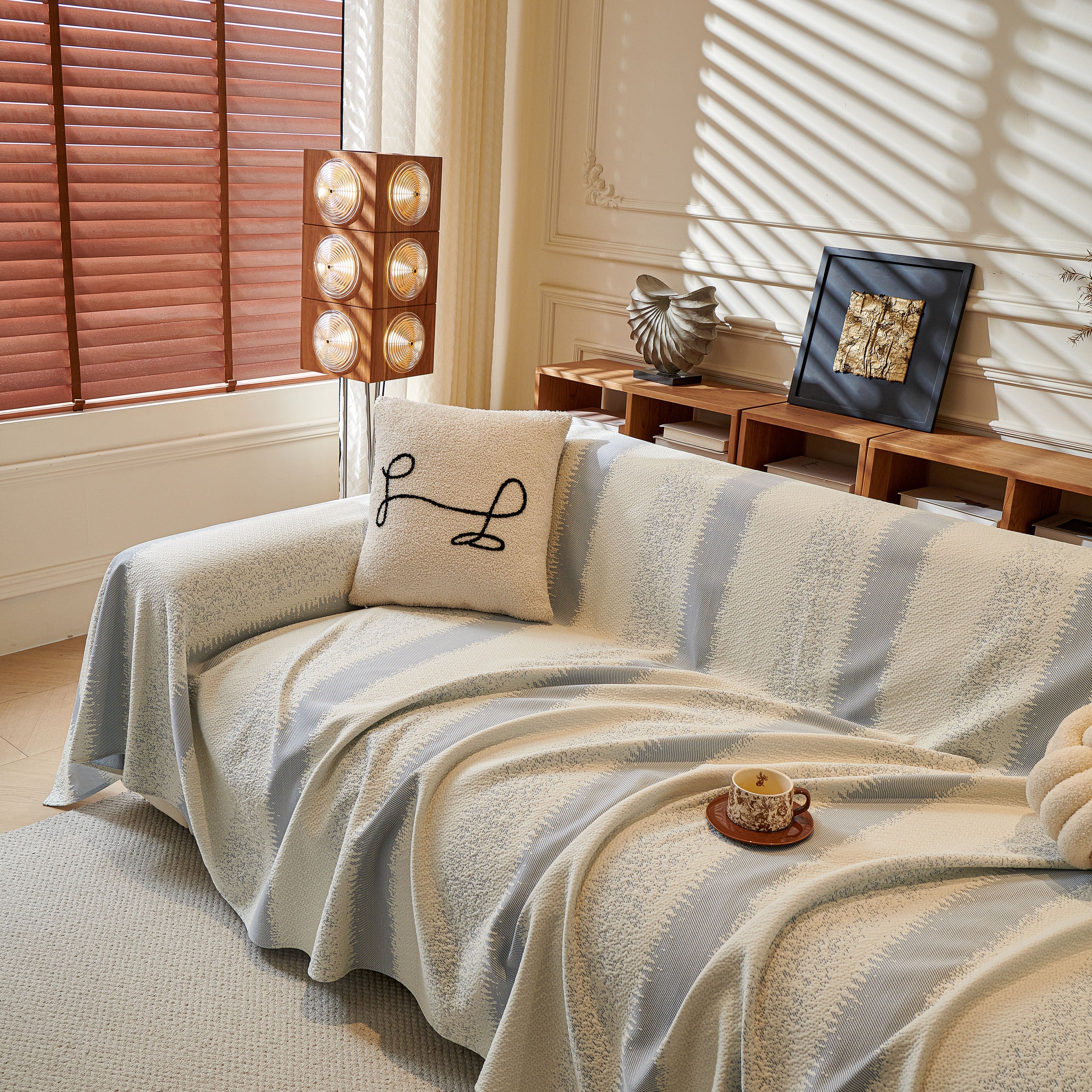 Modern Striped Sofa Throw Blanket, Lightweight Couch Cover for Summer Seating - Image 15