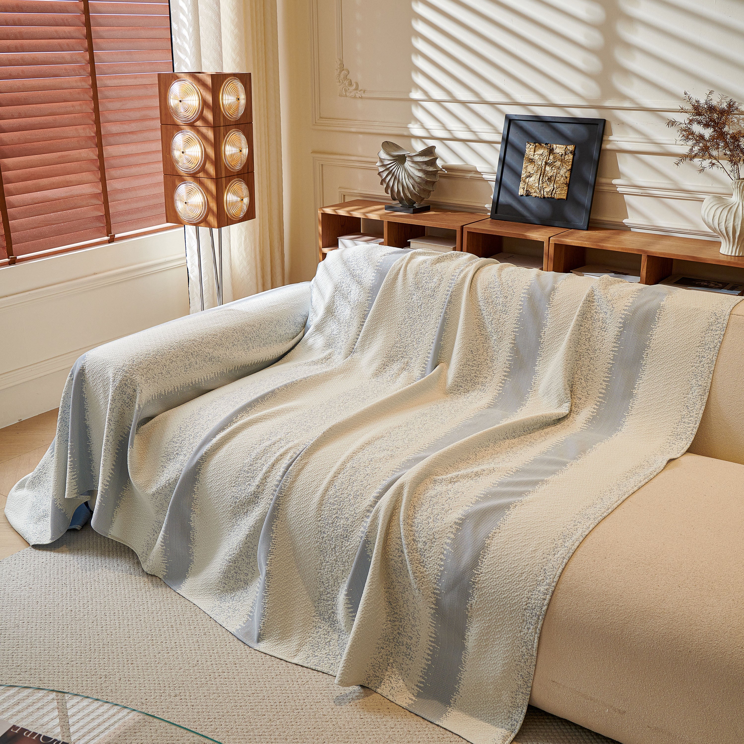 Modern Striped Sofa Throw Blanket, Lightweight Couch Cover for Summer Seating - Image 18