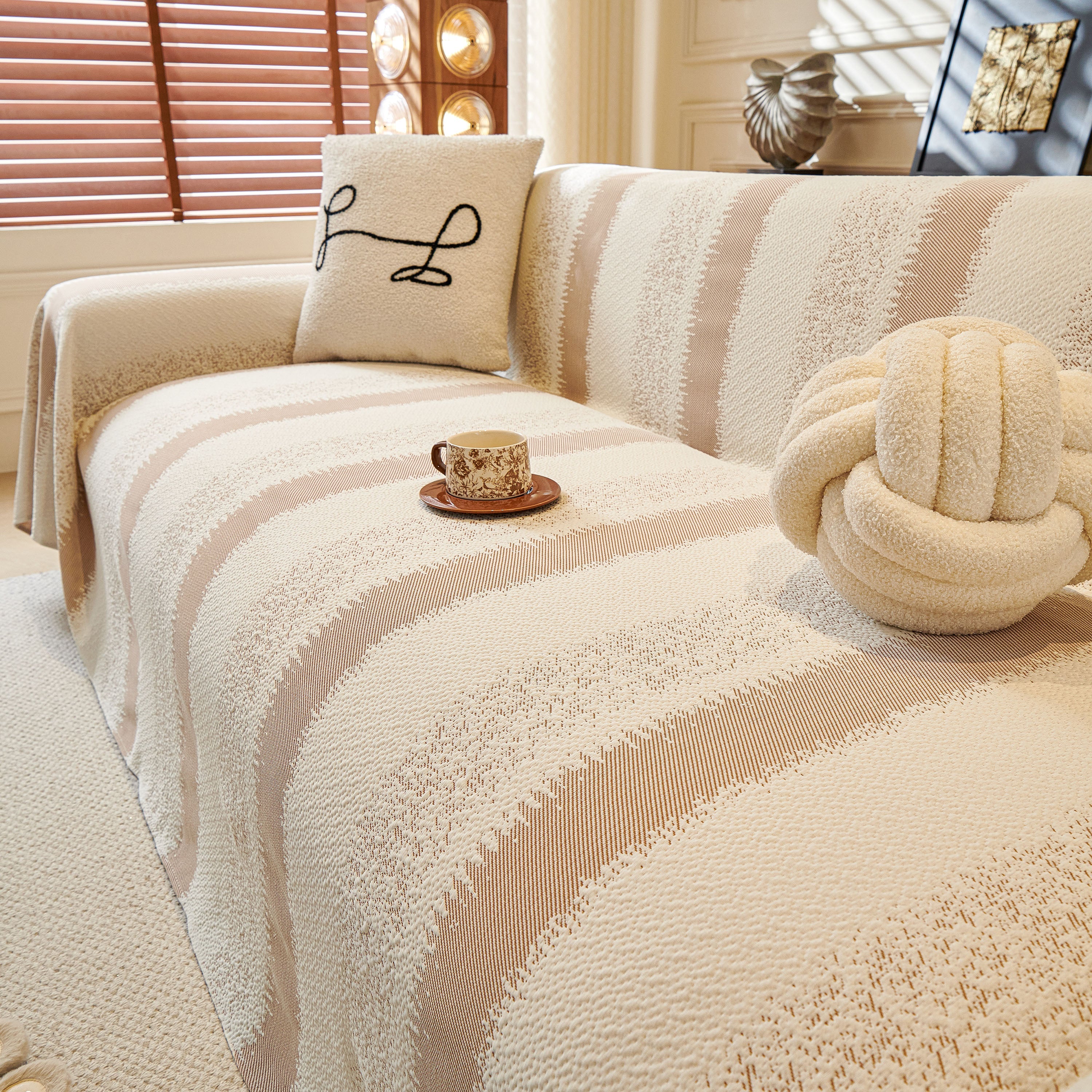 Modern Striped Sofa Throw Blanket, Lightweight Couch Cover for Summer Seating - Image 25
