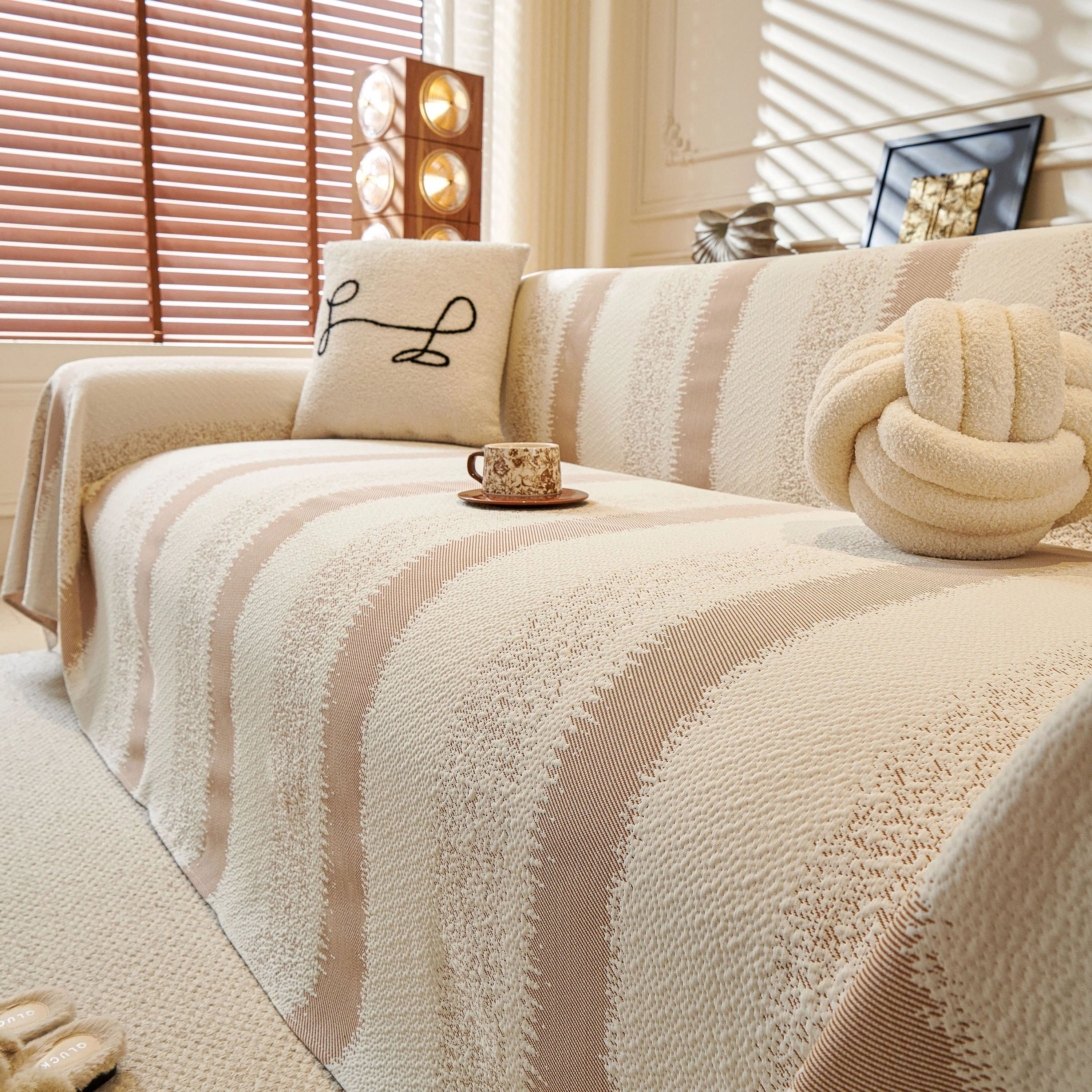 Modern Striped Sofa Throw Blanket, Lightweight Couch Cover for Summer Seating - Image 26