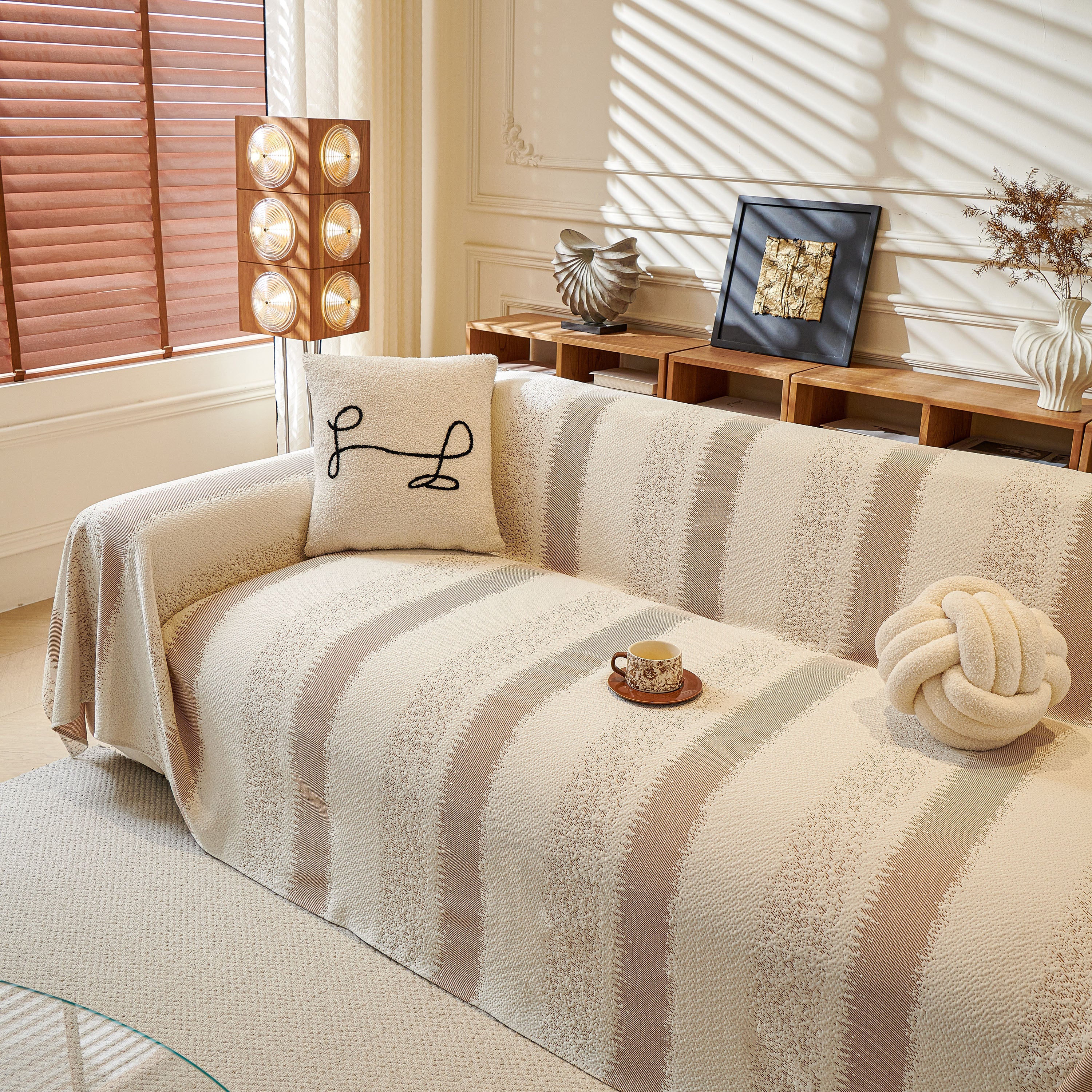 Modern Striped Sofa Throw Blanket, Lightweight Couch Cover for Summer Seating - Image 27