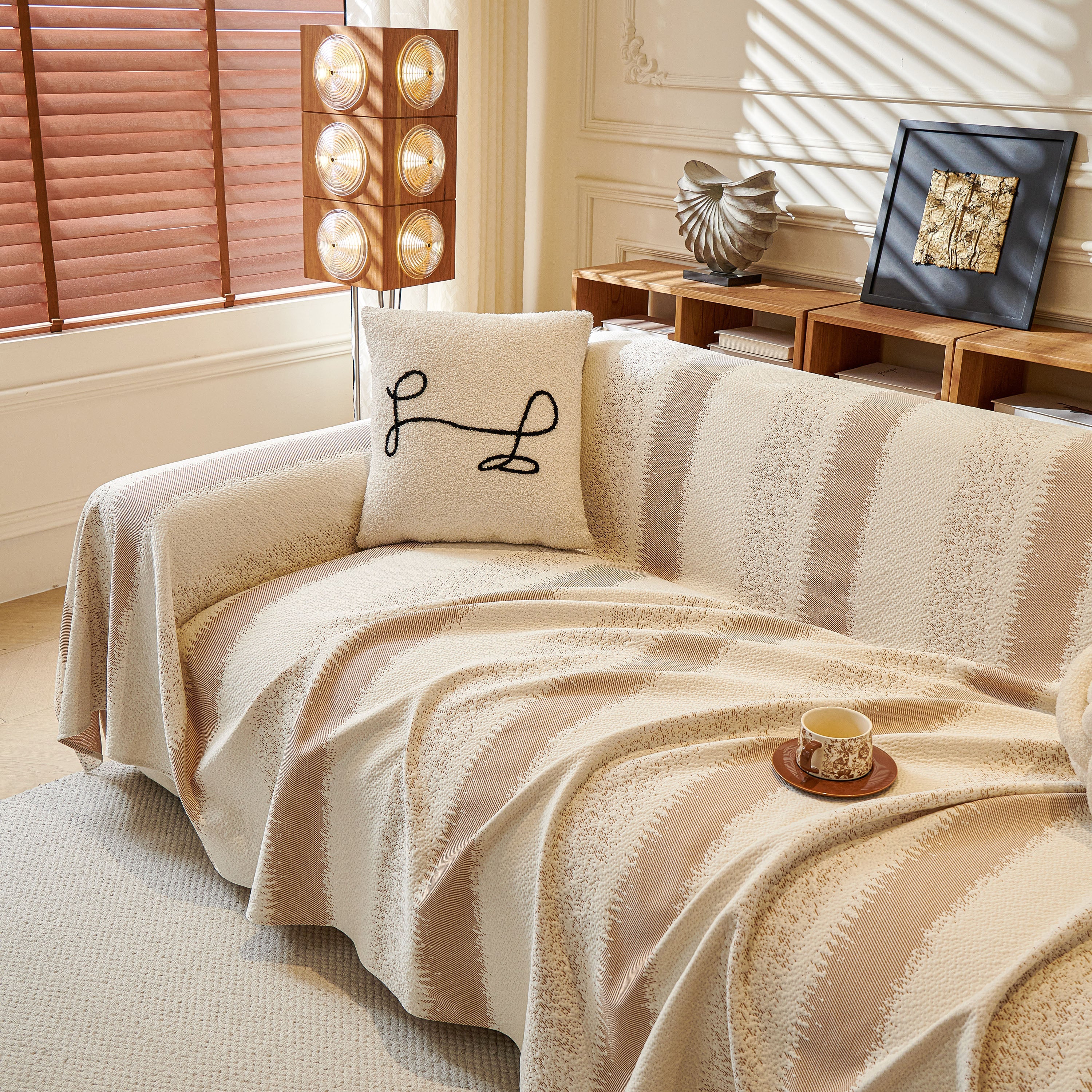 Modern Striped Sofa Throw Blanket, Lightweight Couch Cover for Summer Seating - Image 32