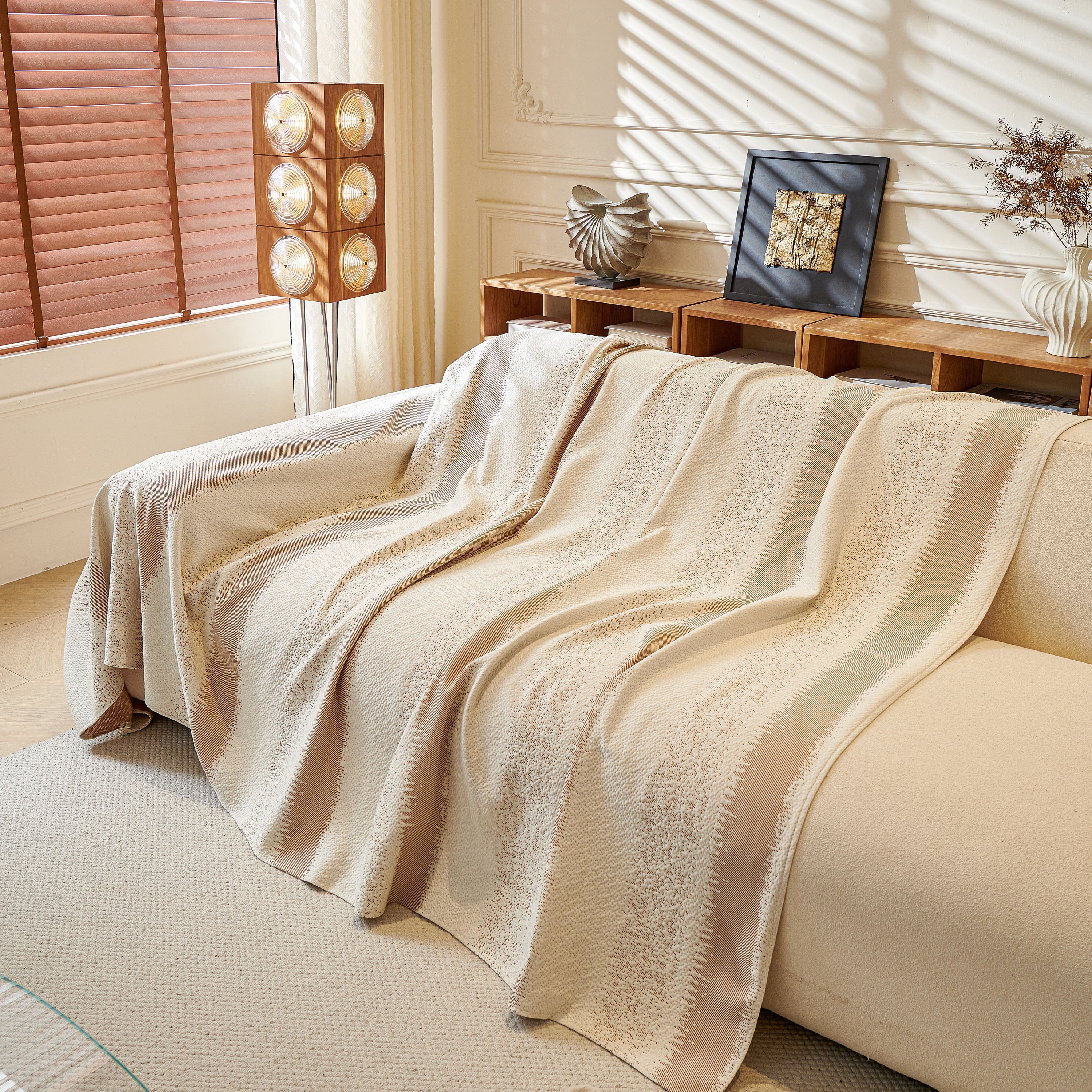 Modern Striped Sofa Throw Blanket, Lightweight Couch Cover for Summer Seating - Image 35