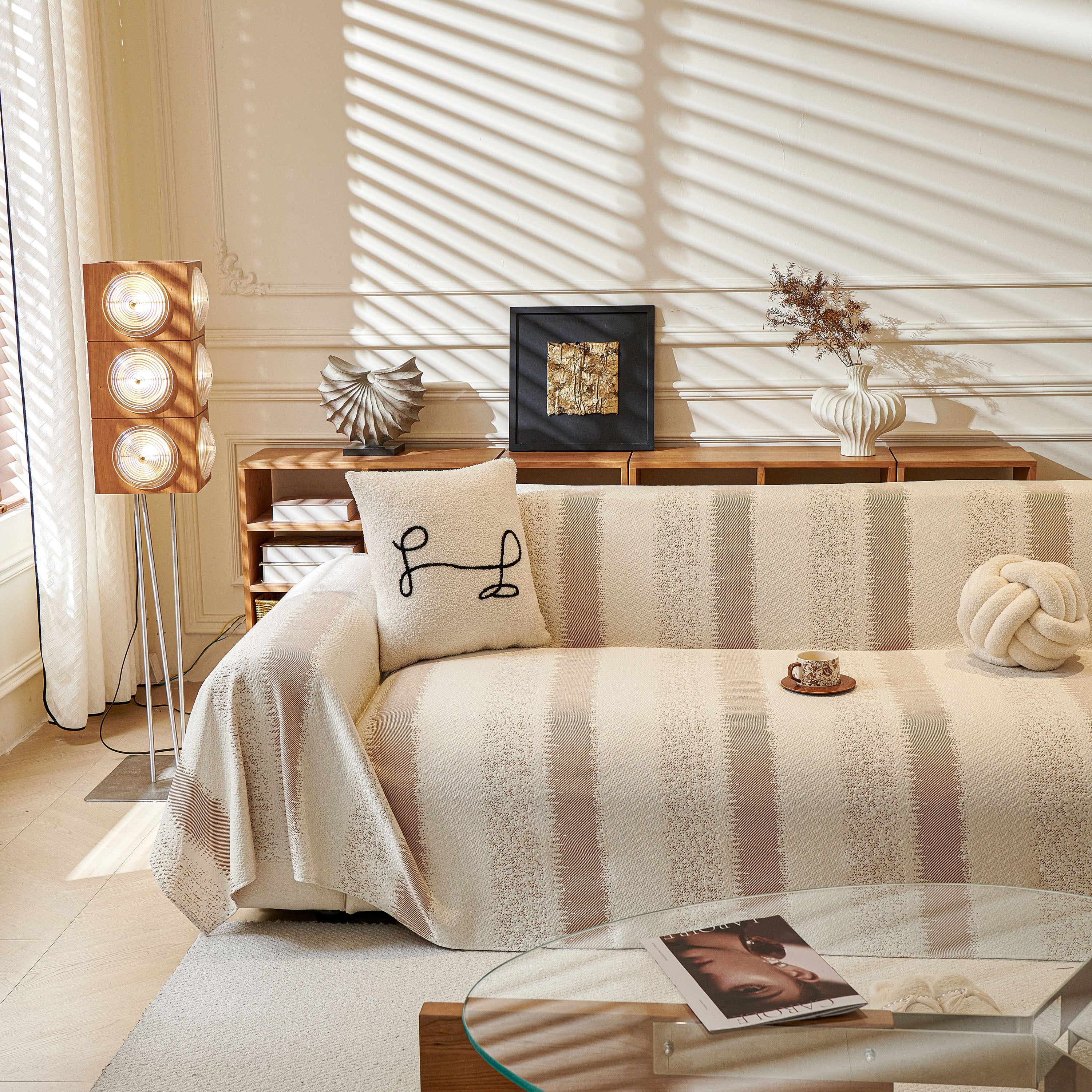 Modern Striped Sofa Throw Blanket, Lightweight Couch Cover for Summer Seating - Image 36