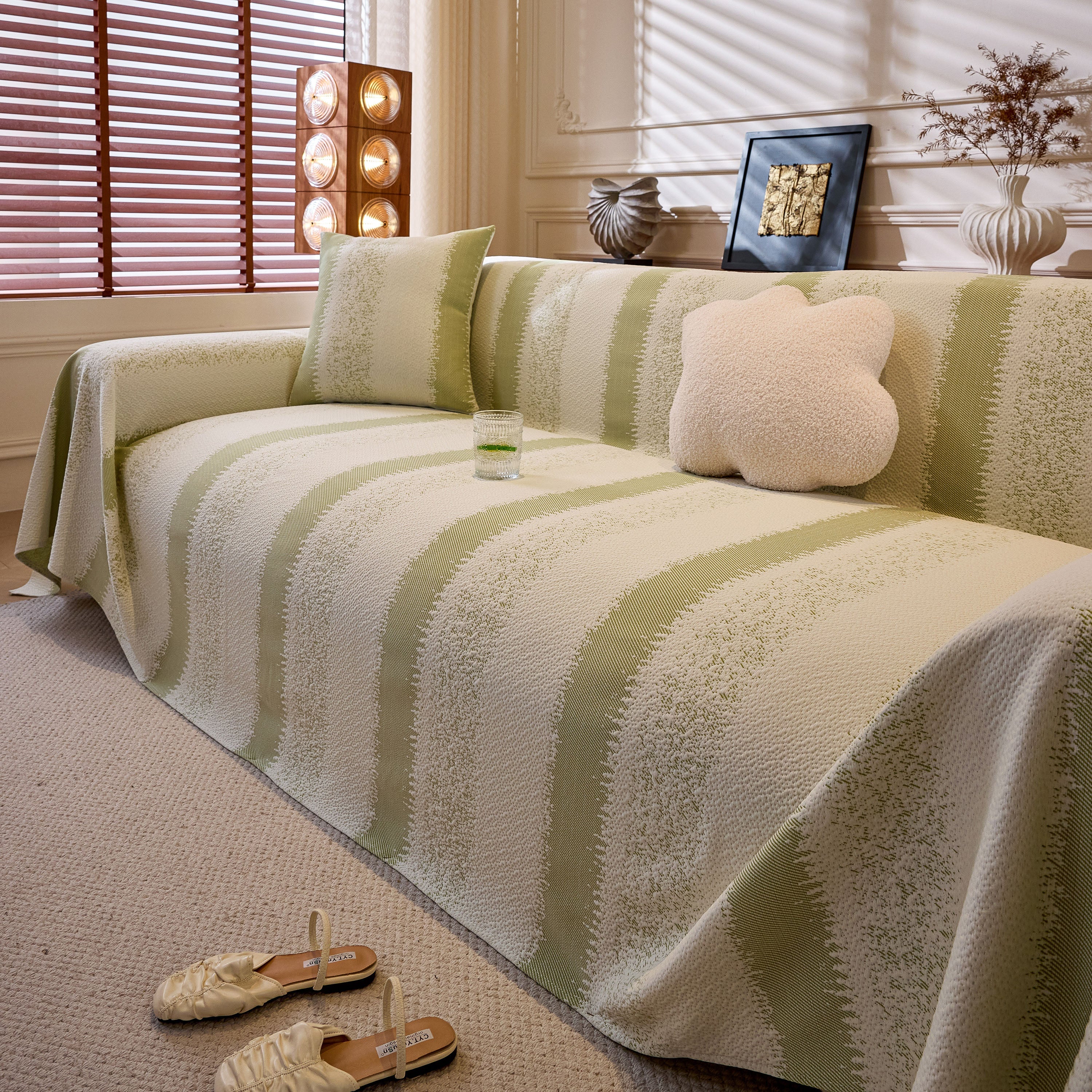 Modern Striped Sofa Throw Blanket, Lightweight Couch Cover for Summer Seating - Image 37