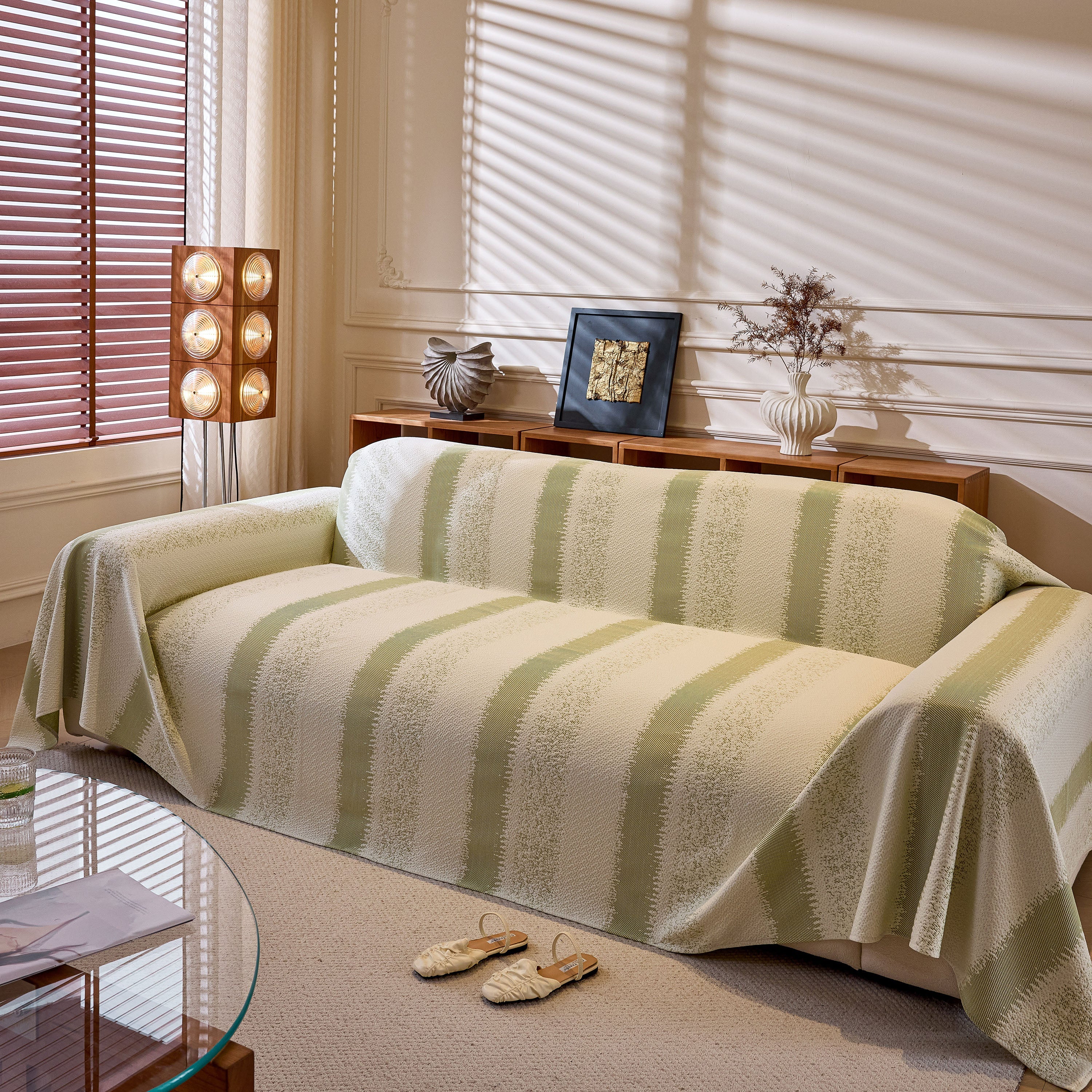 Modern Striped Sofa Throw Blanket, Lightweight Couch Cover for Summer Seating - Image 39