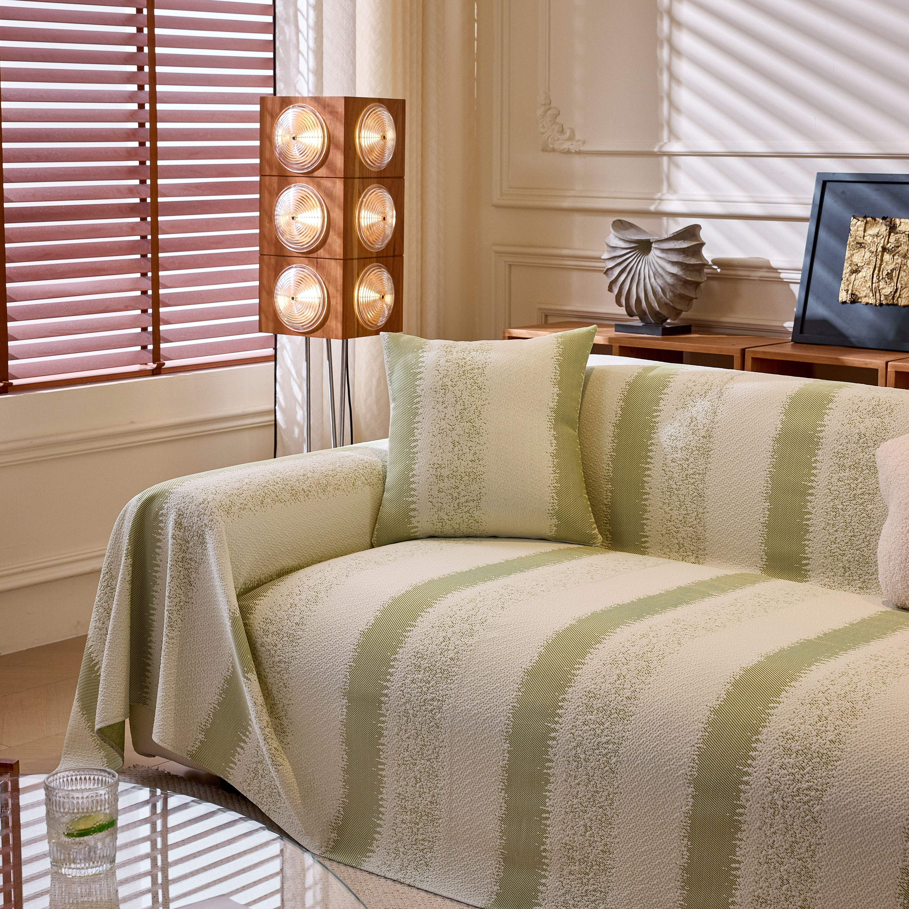 Modern Striped Sofa Throw Blanket, Lightweight Couch Cover for Summer Seating - Image 40