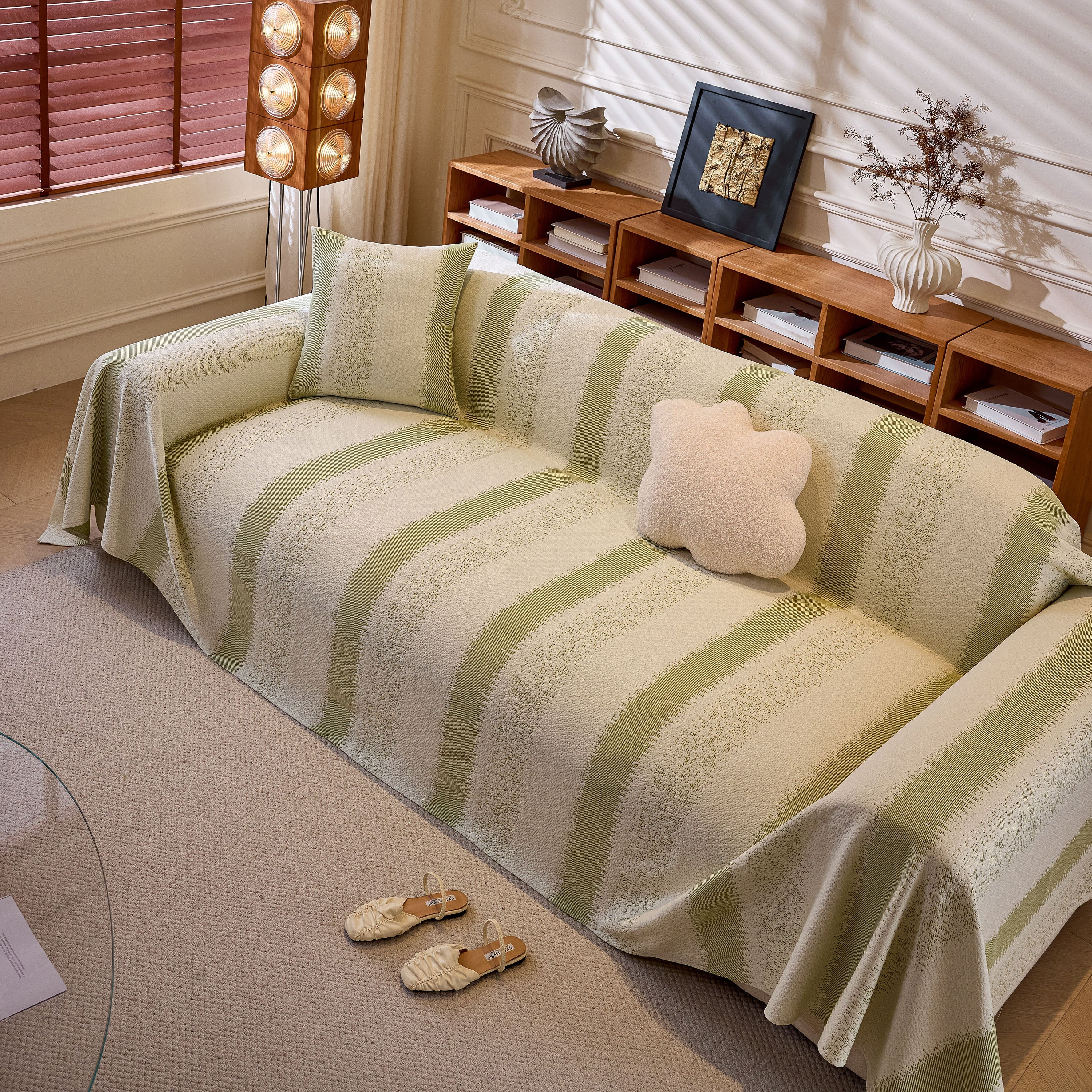 Modern Striped Sofa Throw Blanket, Lightweight Couch Cover for Summer Seating - Image 41