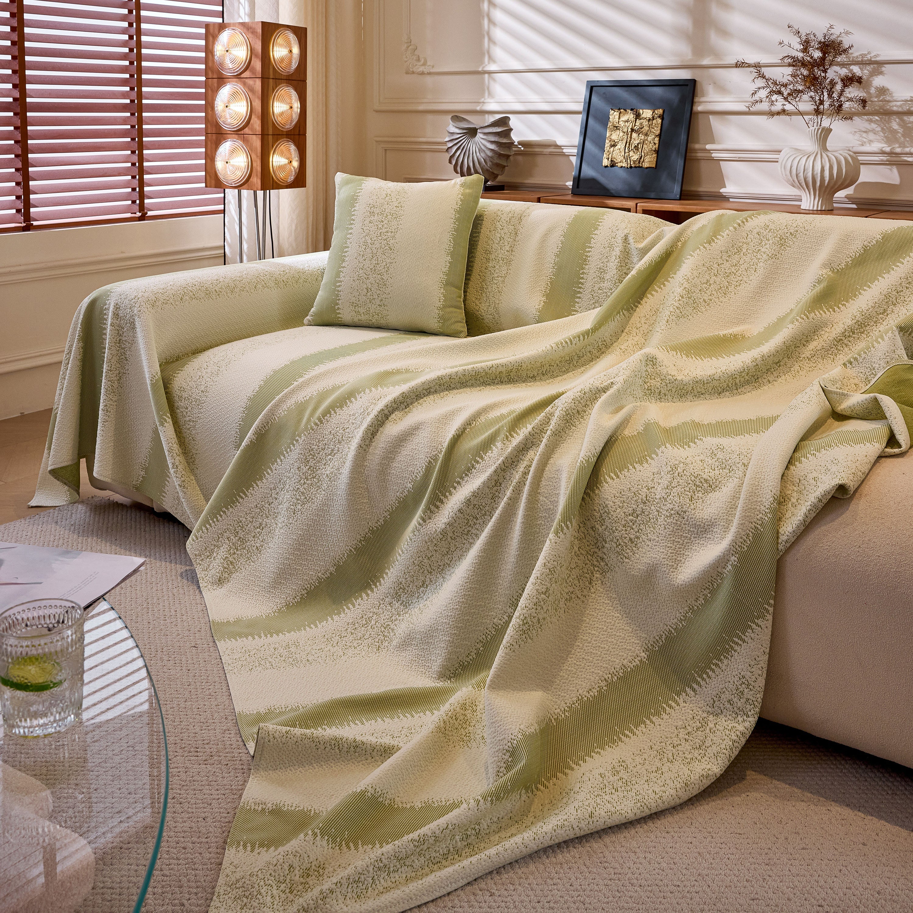 Modern Striped Sofa Throw Blanket, Lightweight Couch Cover for Summer Seating - Image 44