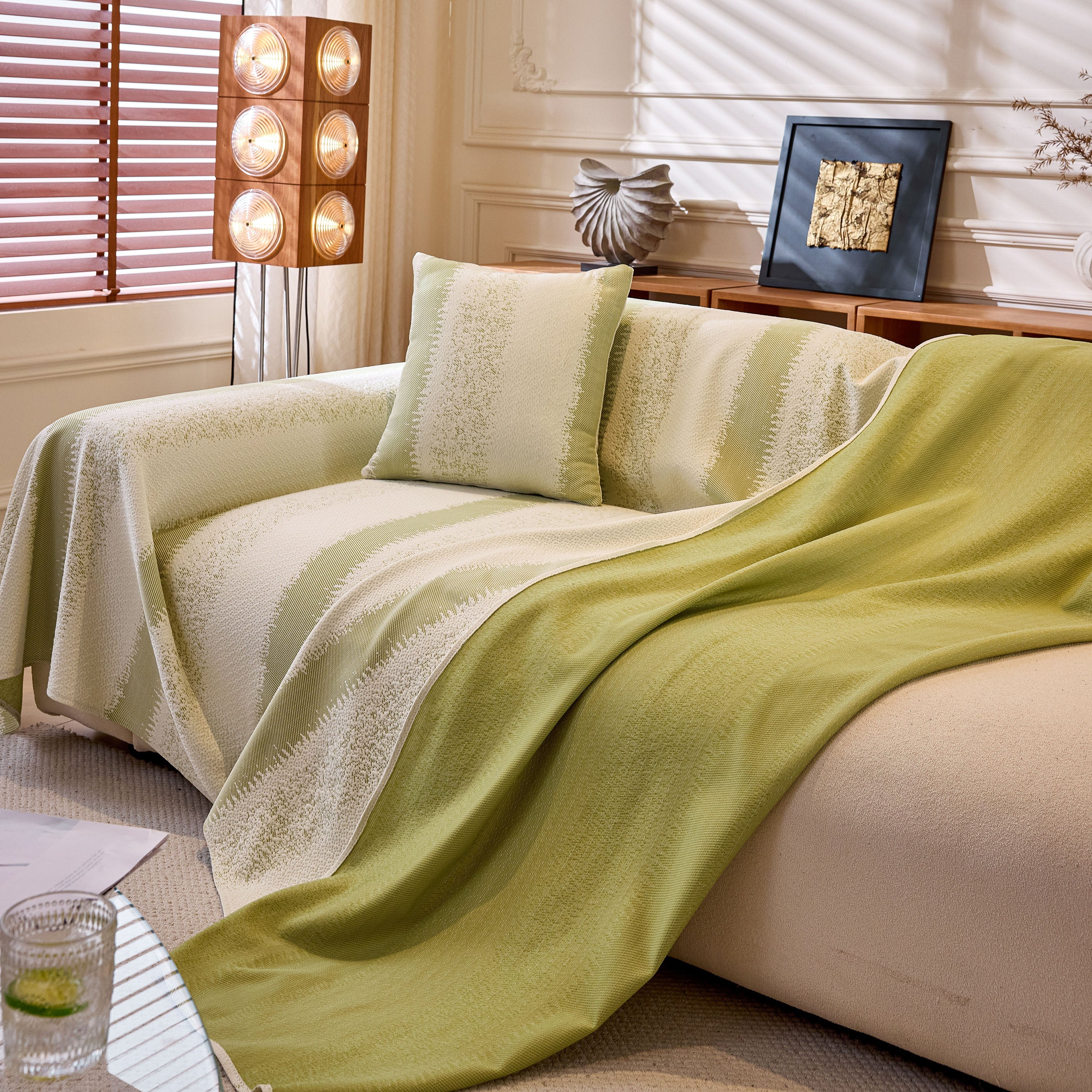 Modern Striped Sofa Throw Blanket, Lightweight Couch Cover for Summer Seating - Image 46