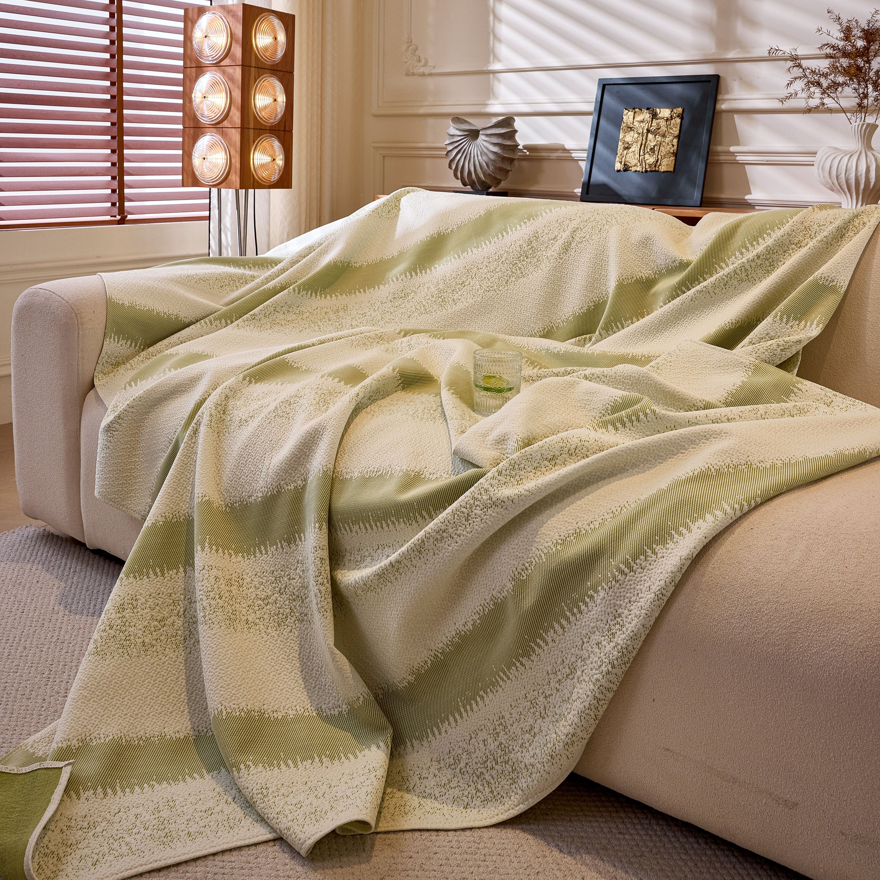 Modern Striped Sofa Throw Blanket, Lightweight Couch Cover for Summer Seating - Image 47