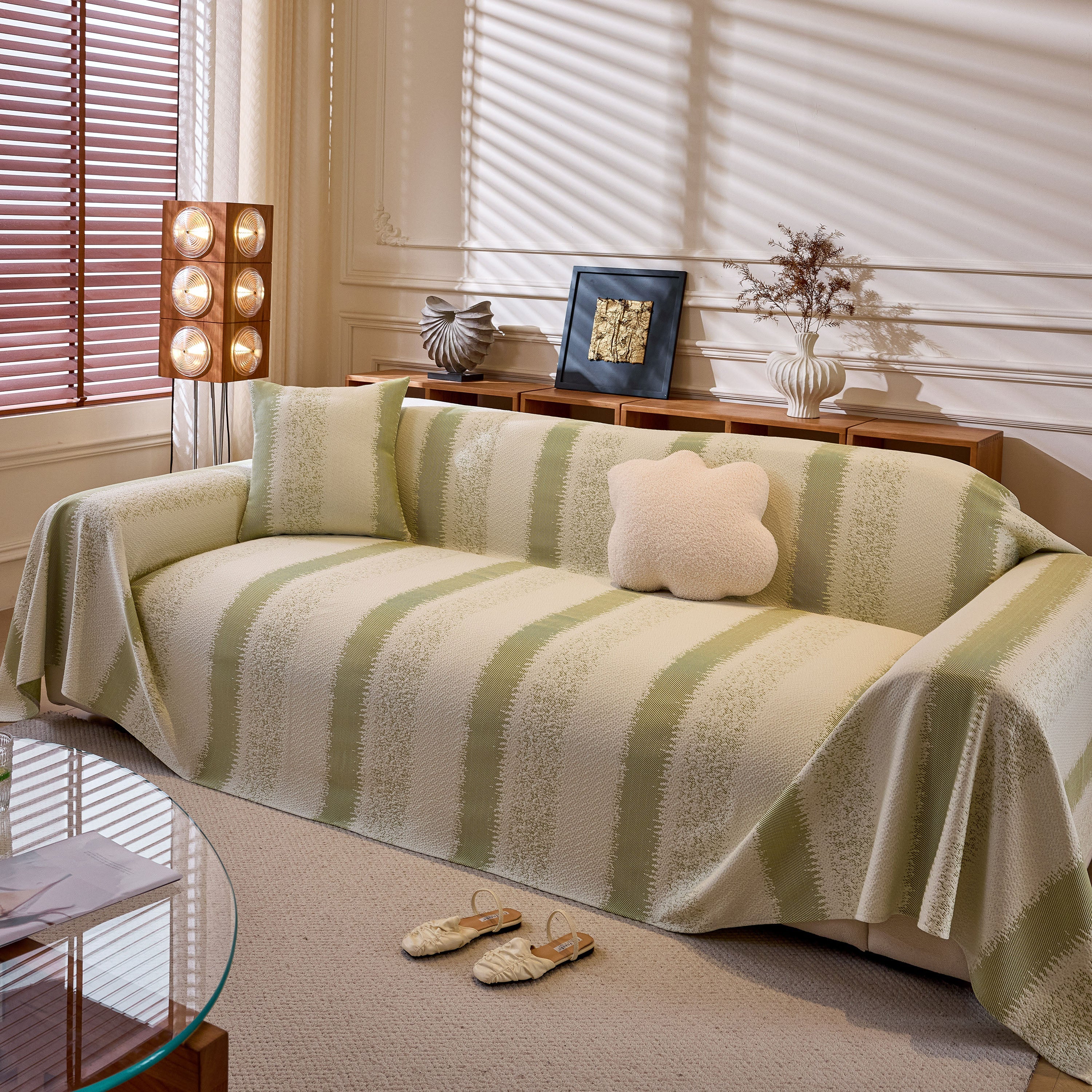 Modern Striped Sofa Throw Blanket, Lightweight Couch Cover for Summer Seating - Image 50
