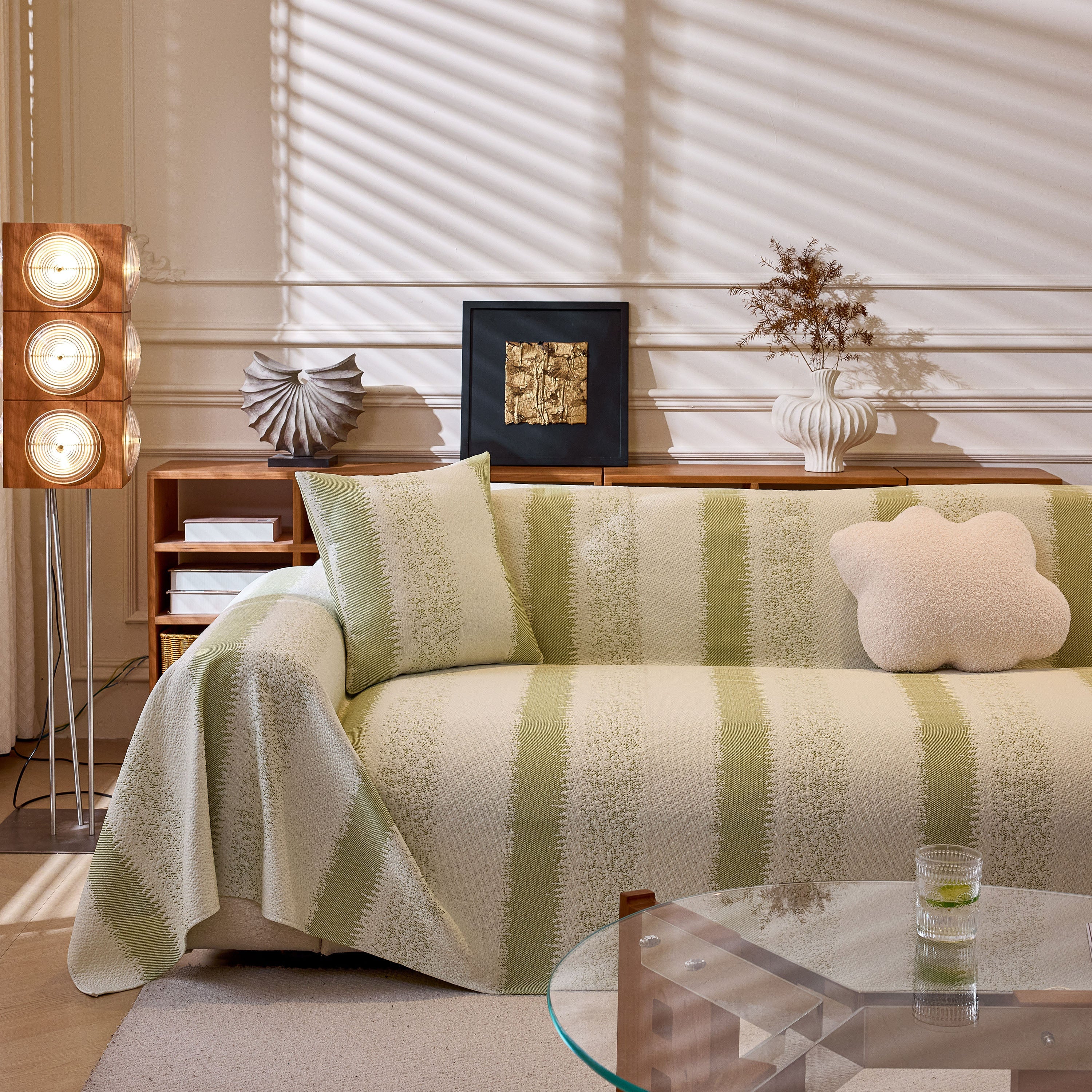 Modern Striped Sofa Throw Blanket, Lightweight Couch Cover for Summer Seating - Image 51