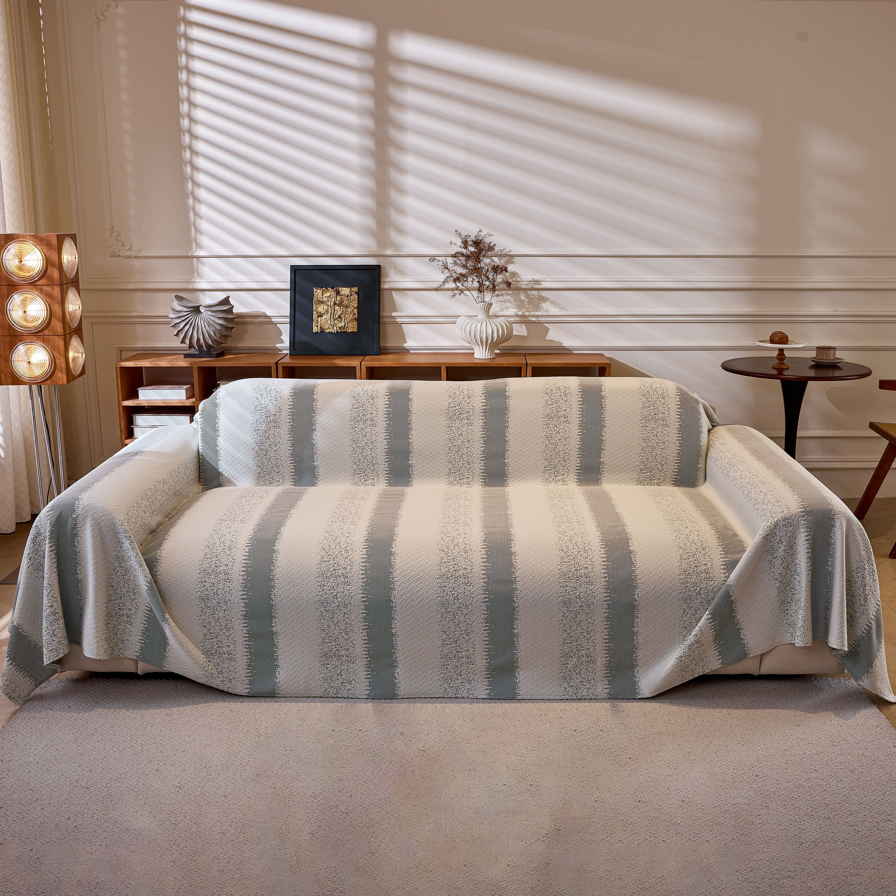 Modern Striped Sofa Throw Blanket, Lightweight Couch Cover for Summer Seating - Image 53