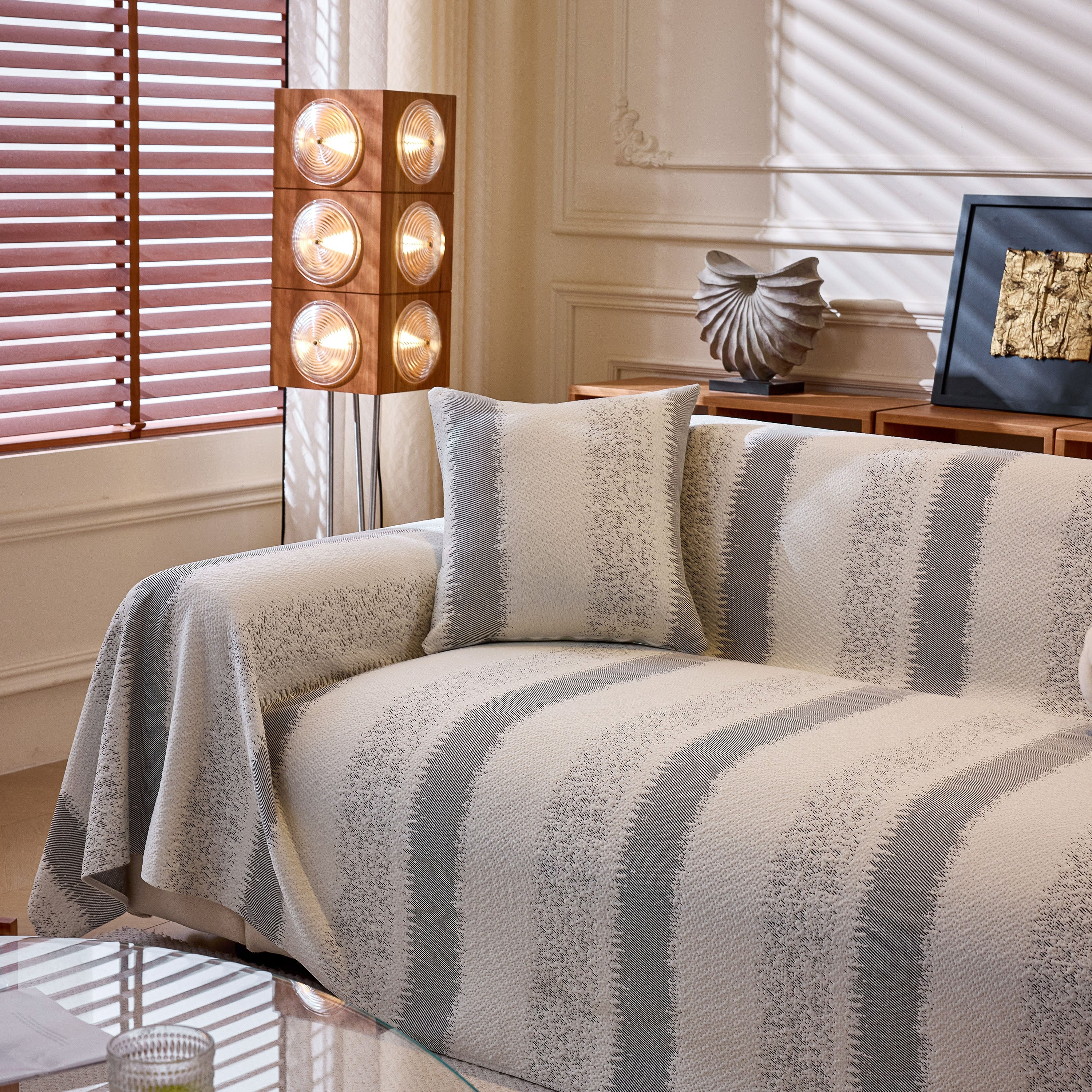 Modern Striped Sofa Throw Blanket, Lightweight Couch Cover for Summer Seating - Image 55