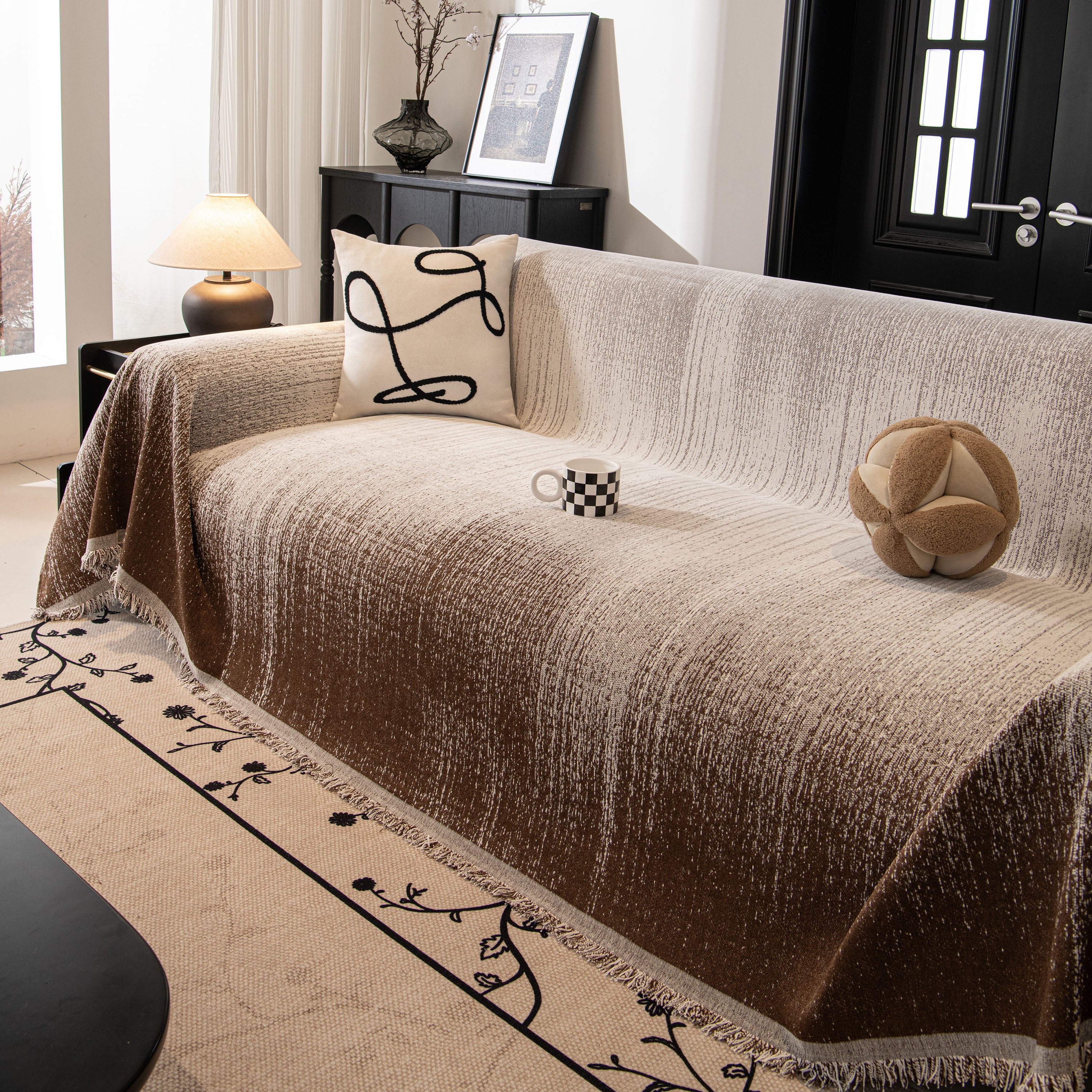 Modern Textured Sofa Cover Blanket, Tightly Woven Pet Sofa Throw for Sectional Couches - Image 100