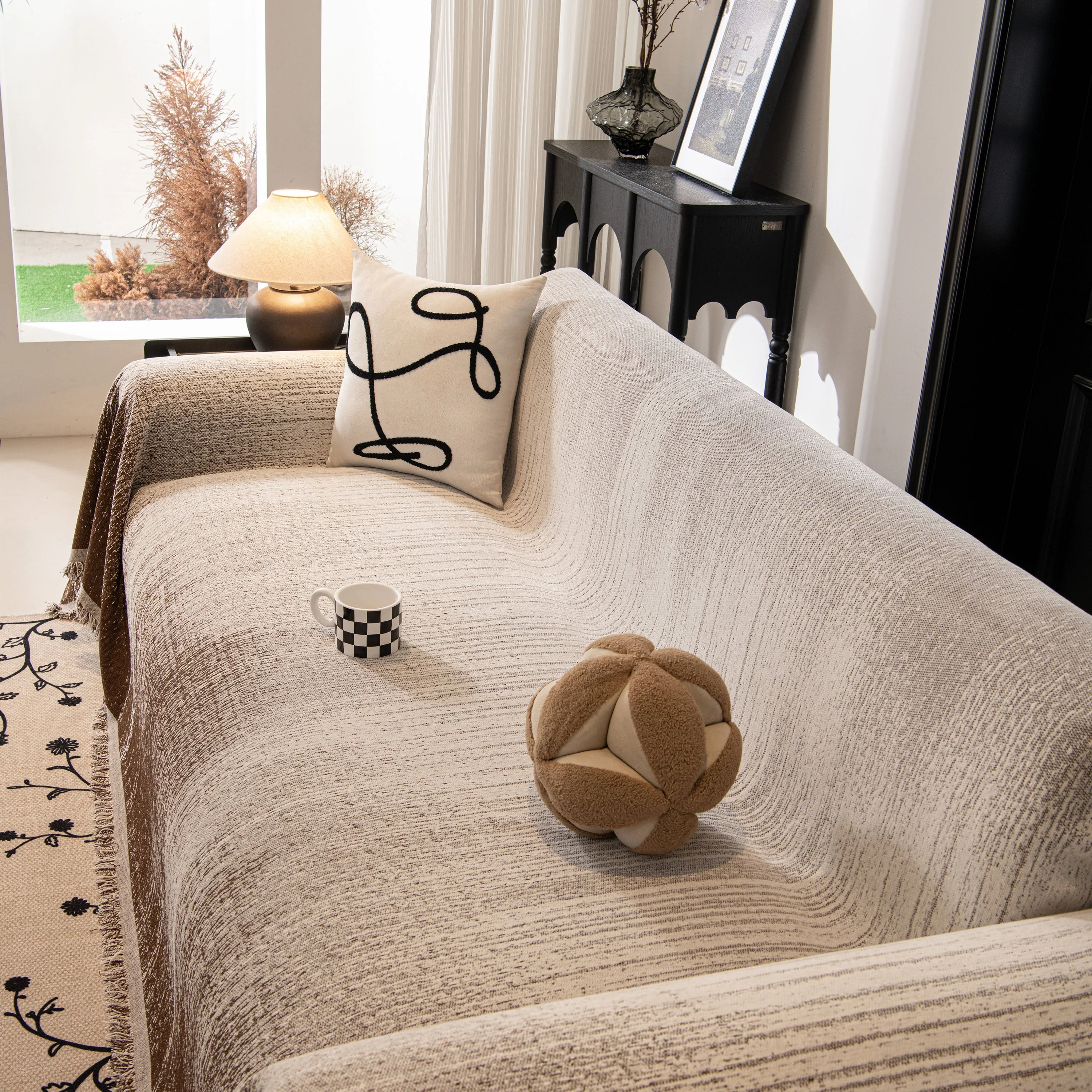 Modern Textured Sofa Cover Blanket, Tightly Woven Pet Sofa Throw for Sectional Couches - Image 103