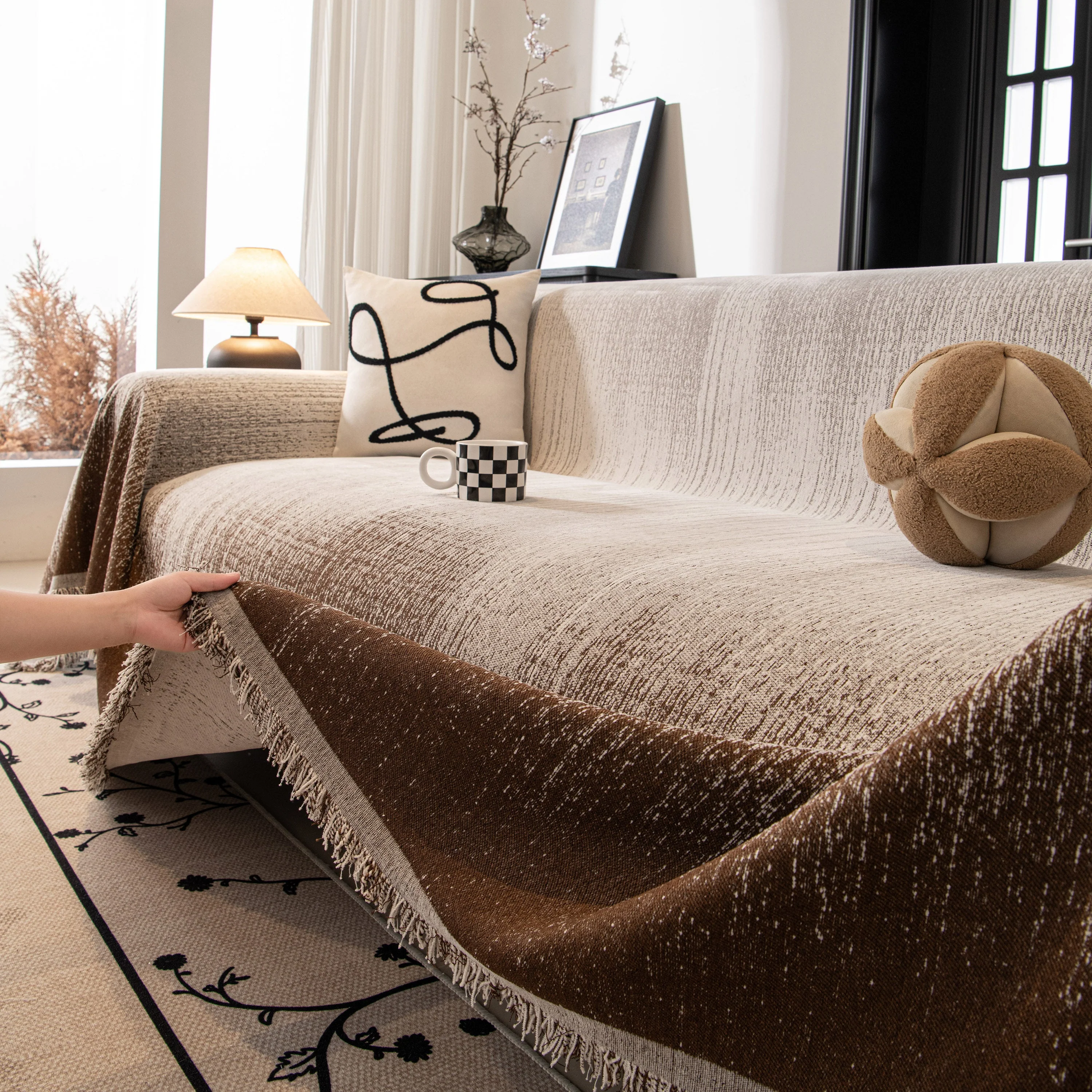 Modern Textured Sofa Cover Blanket, Tightly Woven Pet Sofa Throw for Sectional Couches - Image 108