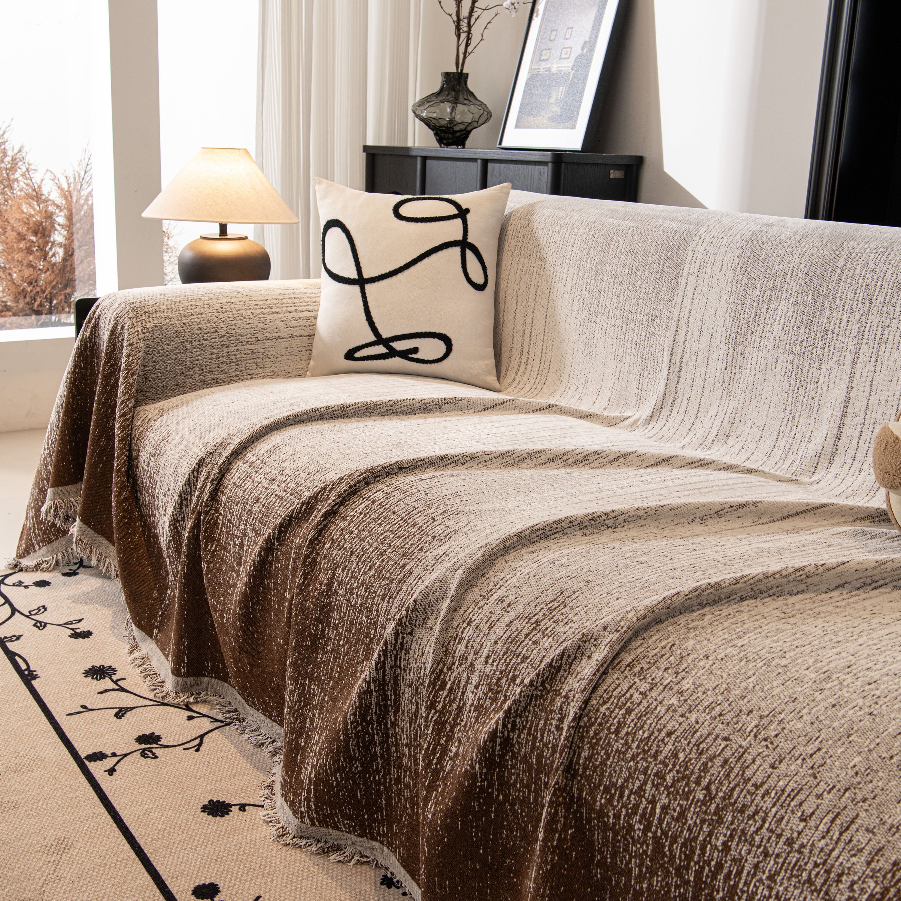 Modern Textured Sofa Cover Blanket, Tightly Woven Pet Sofa Throw for Sectional Couches - Image 116