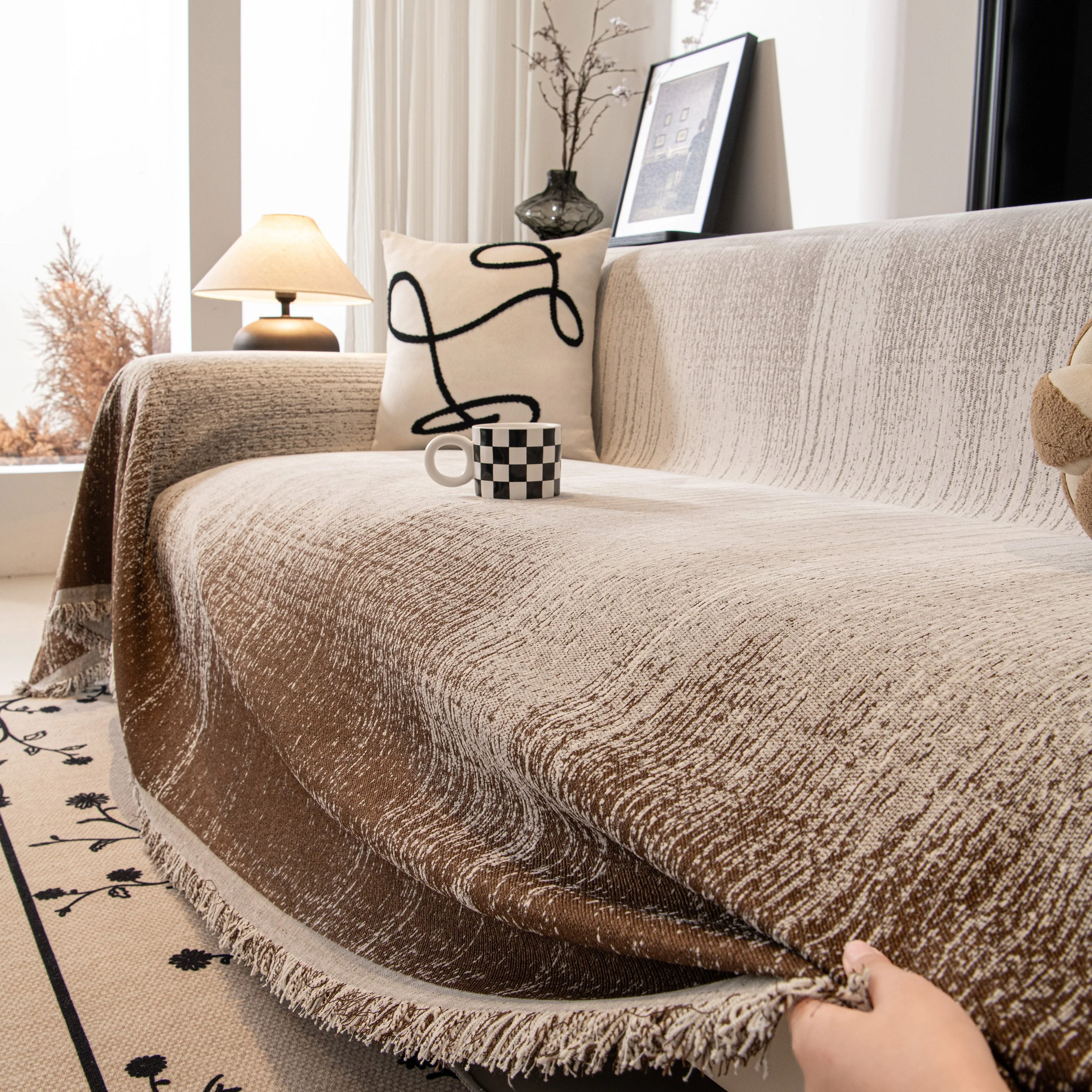 Modern Textured Sofa Cover Blanket, Tightly Woven Pet Sofa Throw for Sectional Couches - Image 119