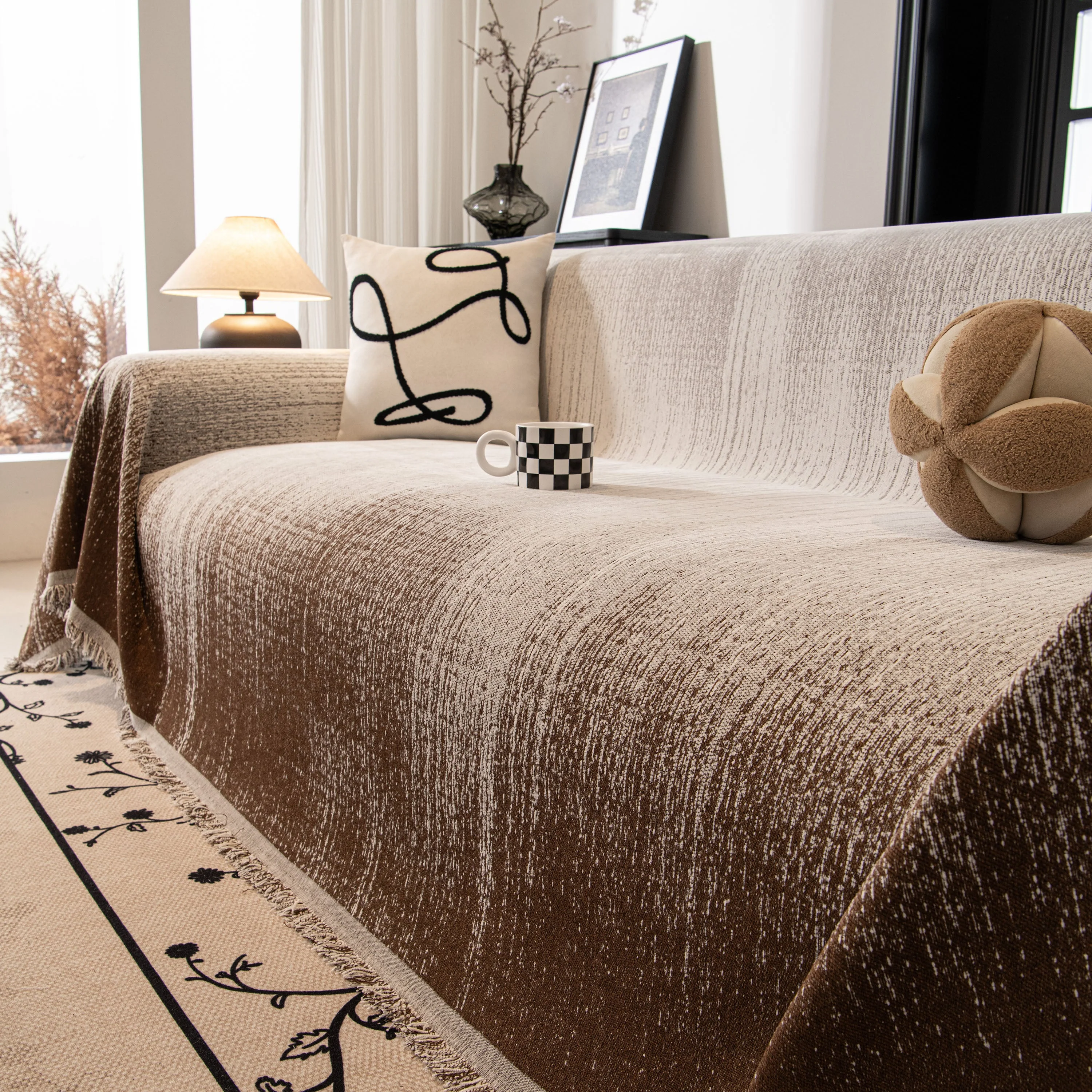 Modern Textured Sofa Cover Blanket, Tightly Woven Pet Sofa Throw for Sectional Couches - Image 122
