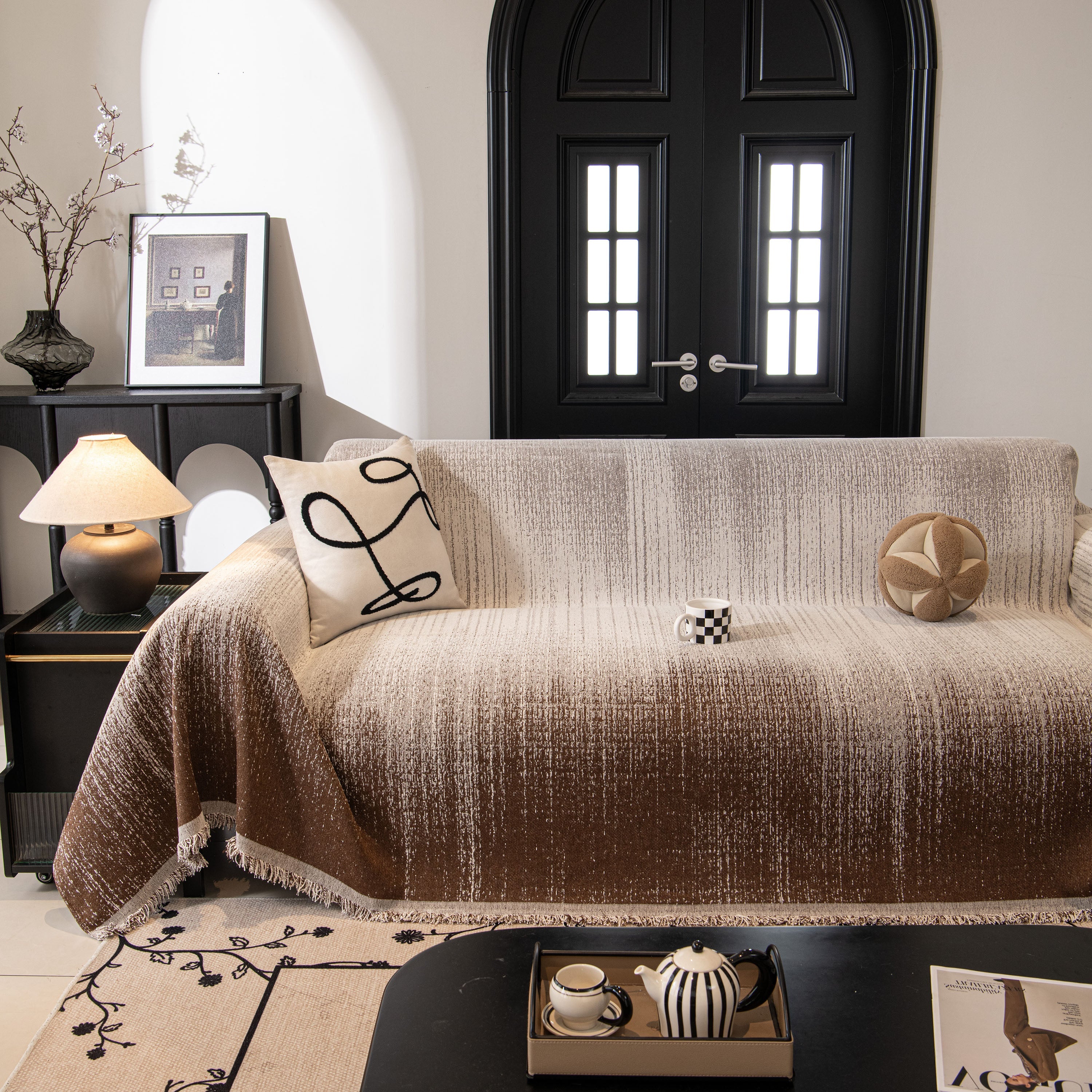 Modern Textured Sofa Cover Blanket, Tightly Woven Pet Sofa Throw for Sectional Couches - Image 126