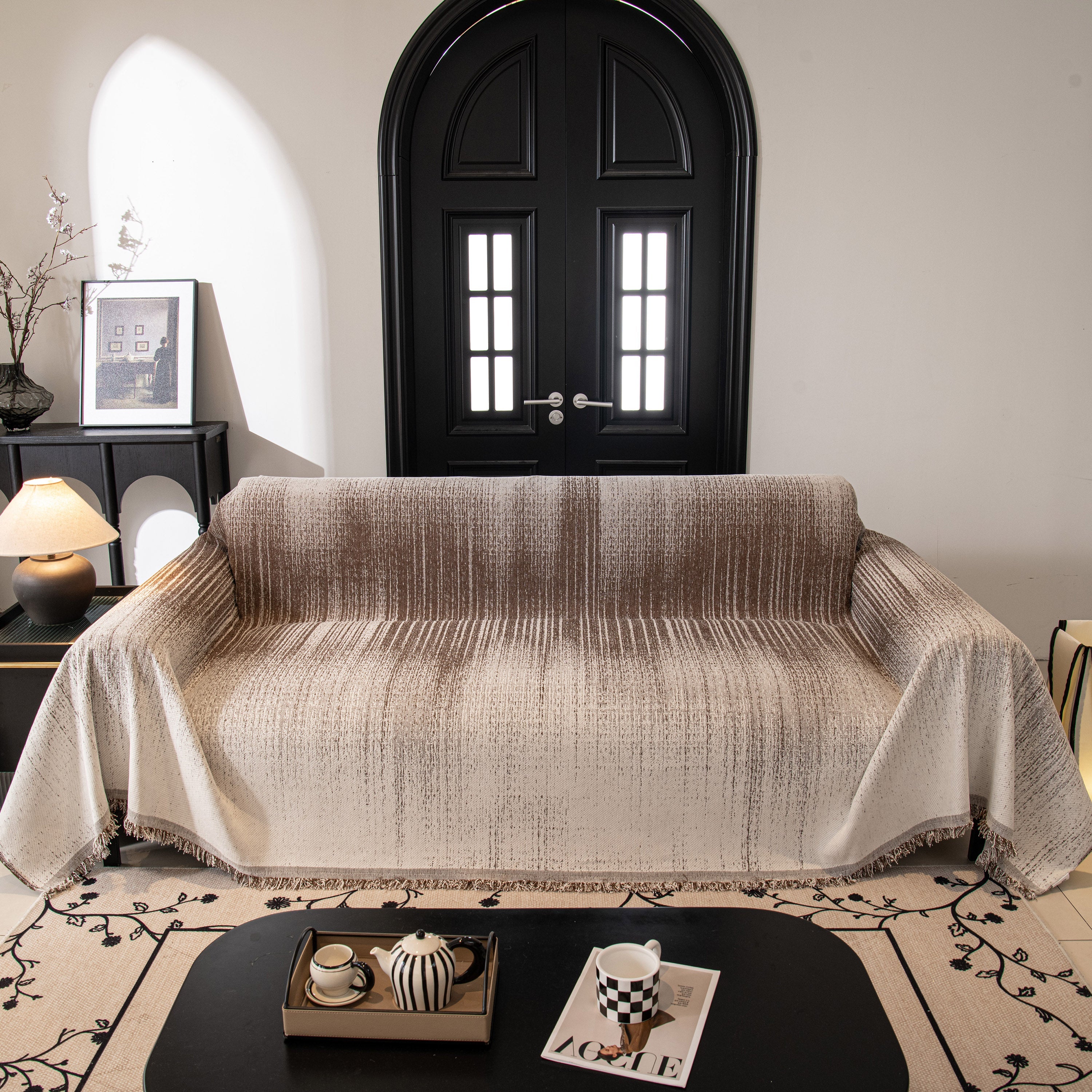 Modern Textured Sofa Cover Blanket, Tightly Woven Pet Sofa Throw for Sectional Couches - Image 128