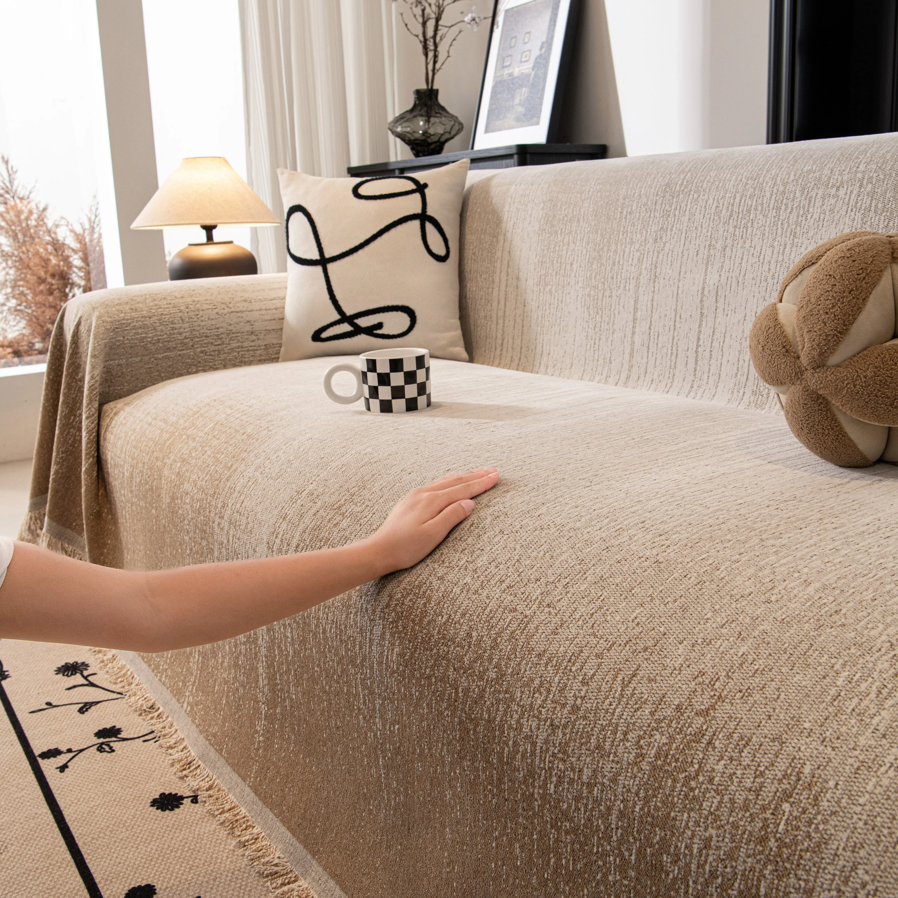 Modern Textured Sofa Cover Blanket, Tightly Woven Pet Sofa Throw for Sectional Couches - Image 43
