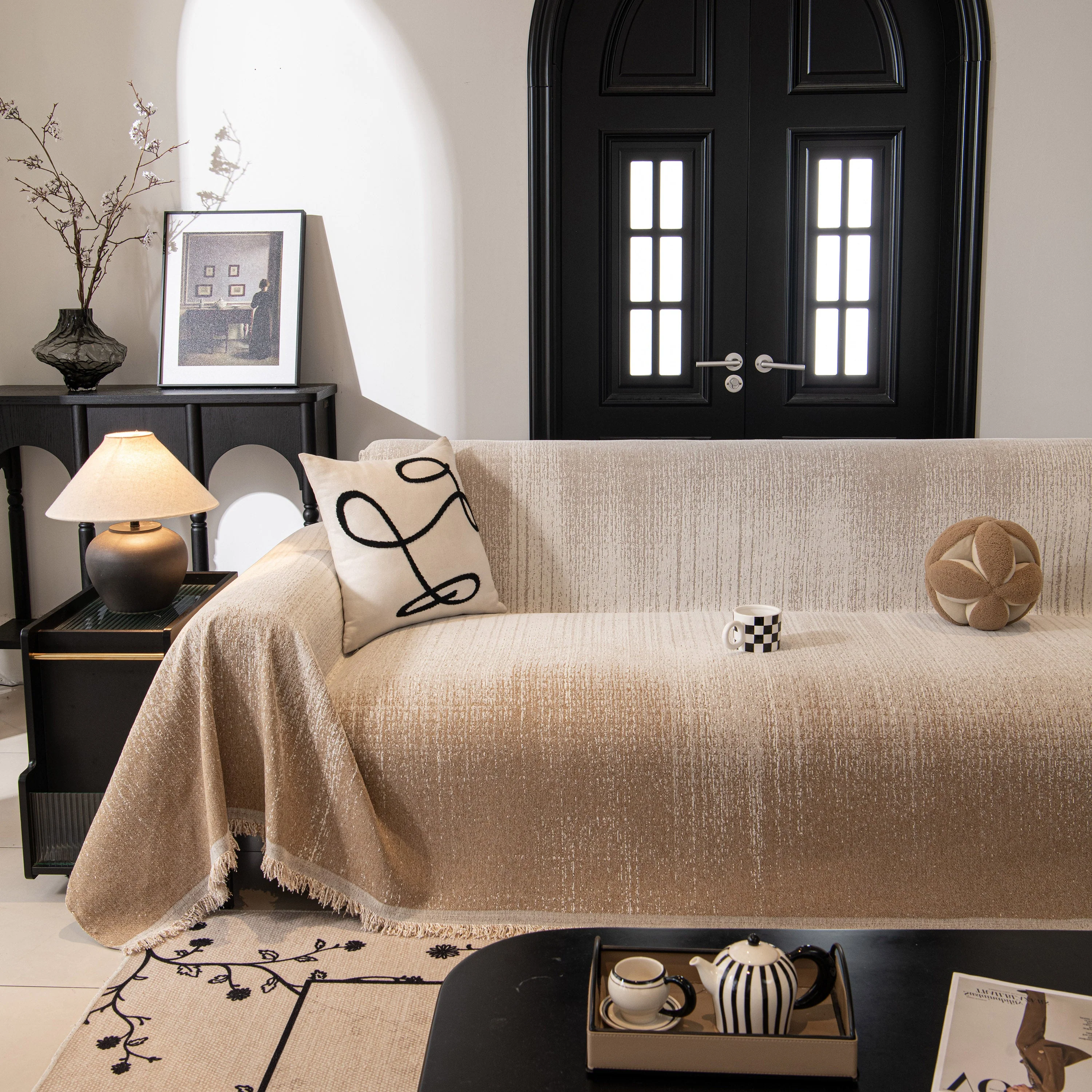 Modern Textured Sofa Cover Blanket, Tightly Woven Pet Sofa Throw for Sectional Couches - Image 60