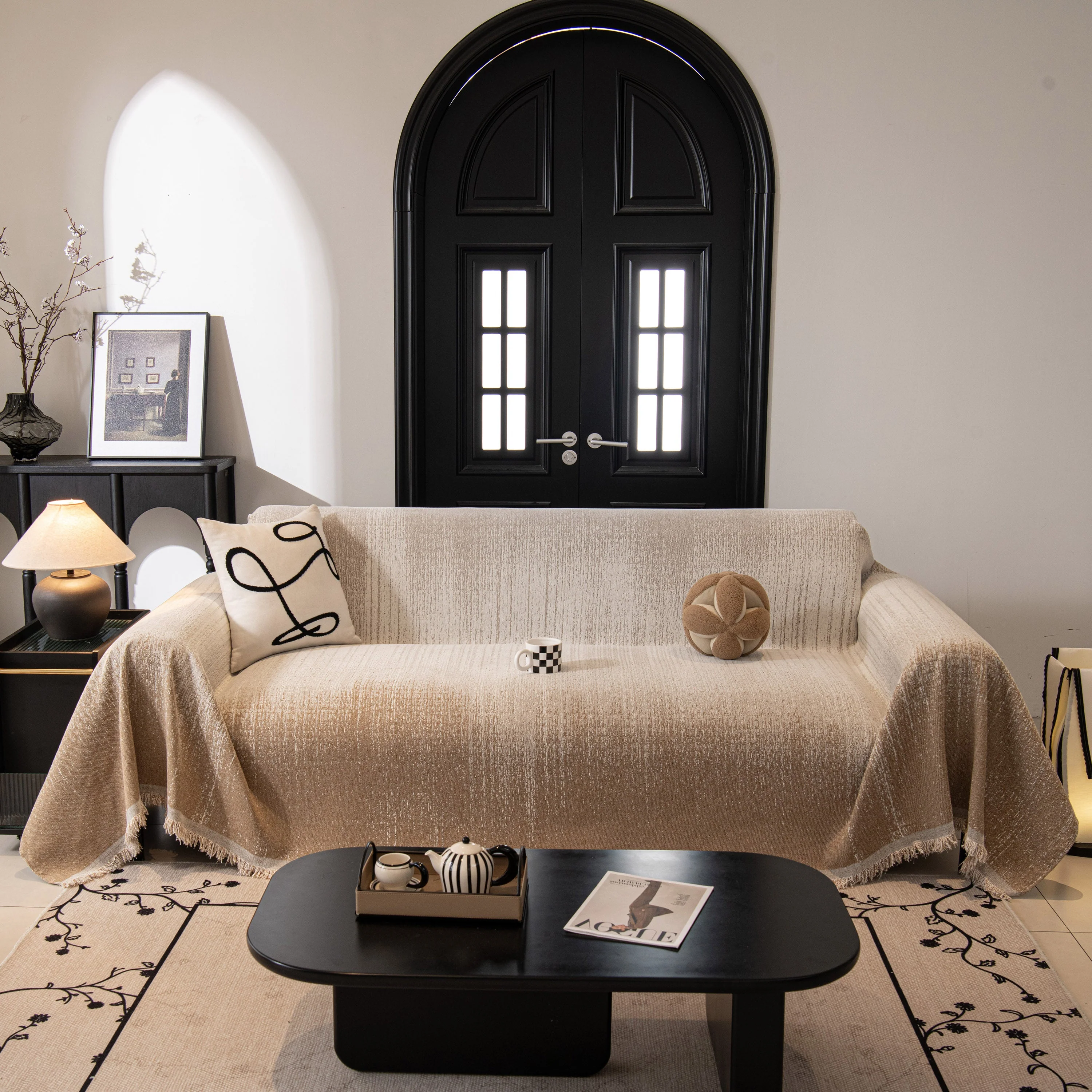 Modern Textured Sofa Cover Blanket, Tightly Woven Pet Sofa Throw for Sectional Couches - Image 61