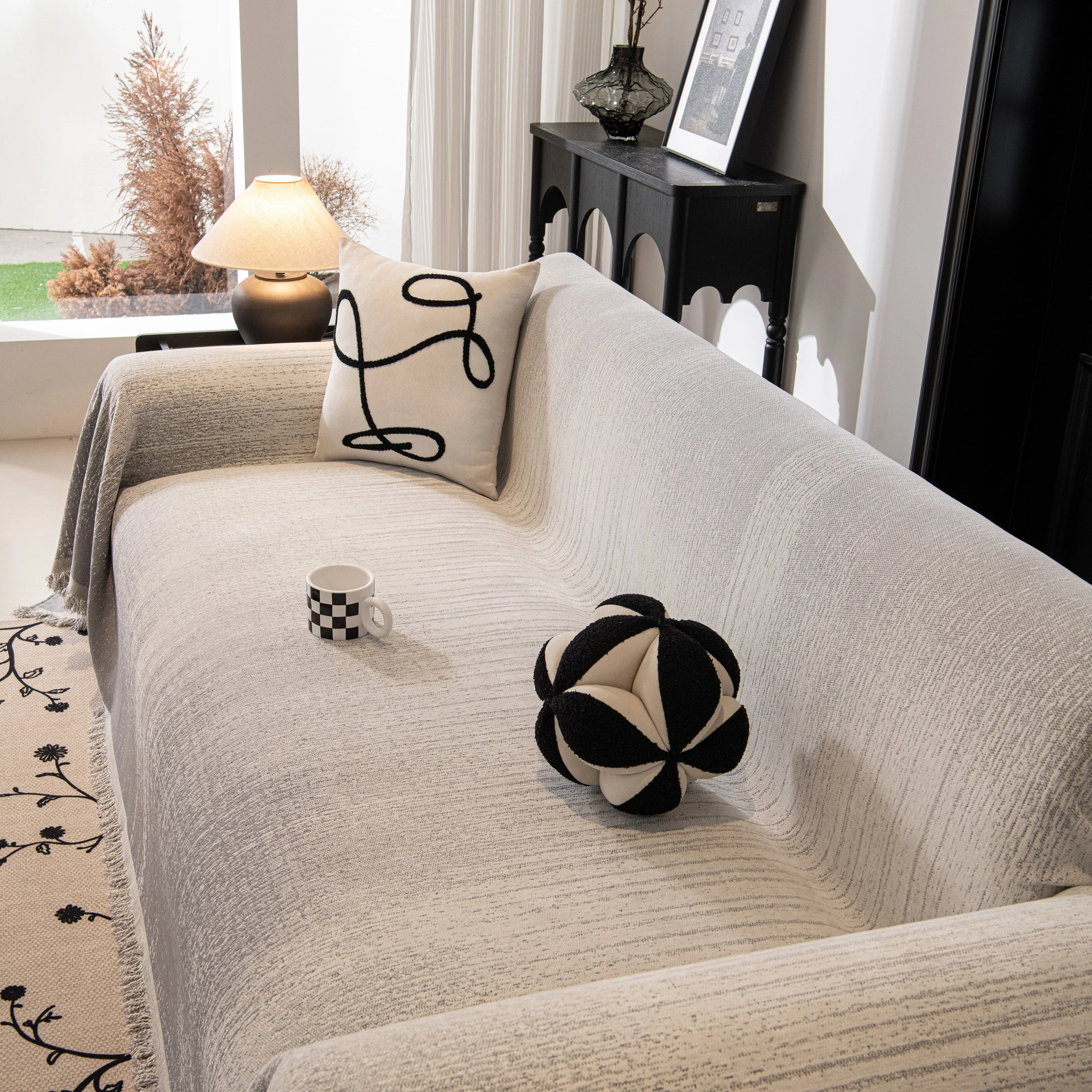Modern Textured Sofa Cover Blanket, Tightly Woven Pet Sofa Throw for Sectional Couches - Image 70