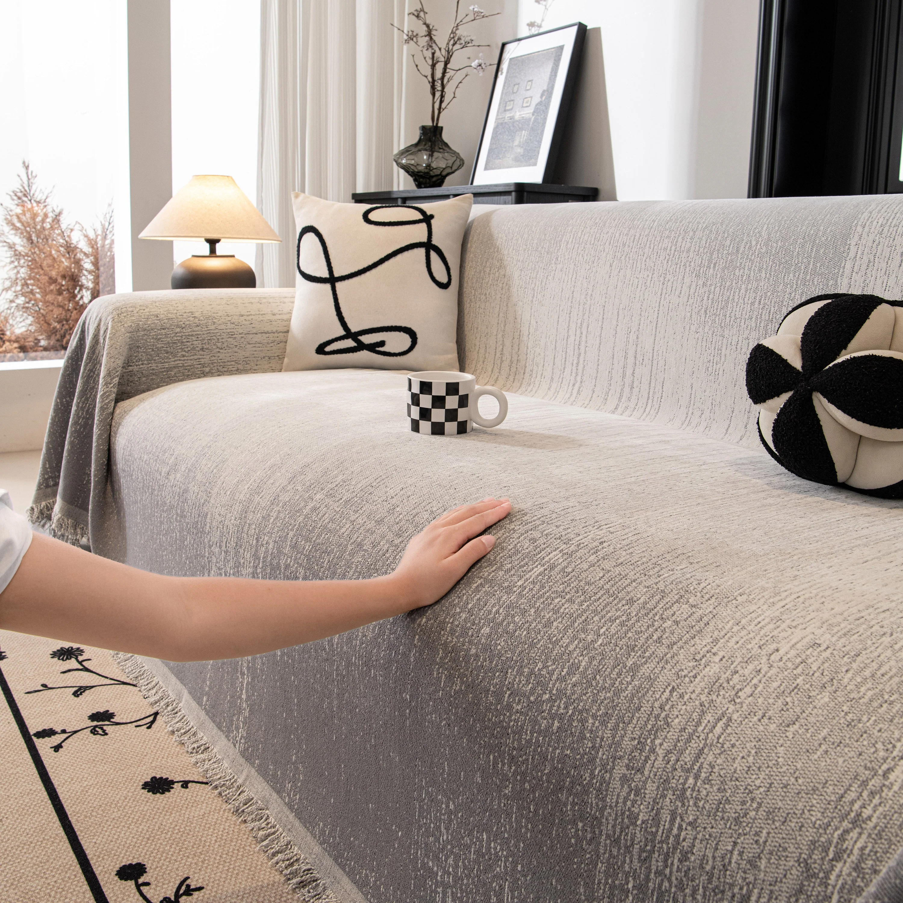 Modern Textured Sofa Cover Blanket, Tightly Woven Pet Sofa Throw for Sectional Couches - Image 74