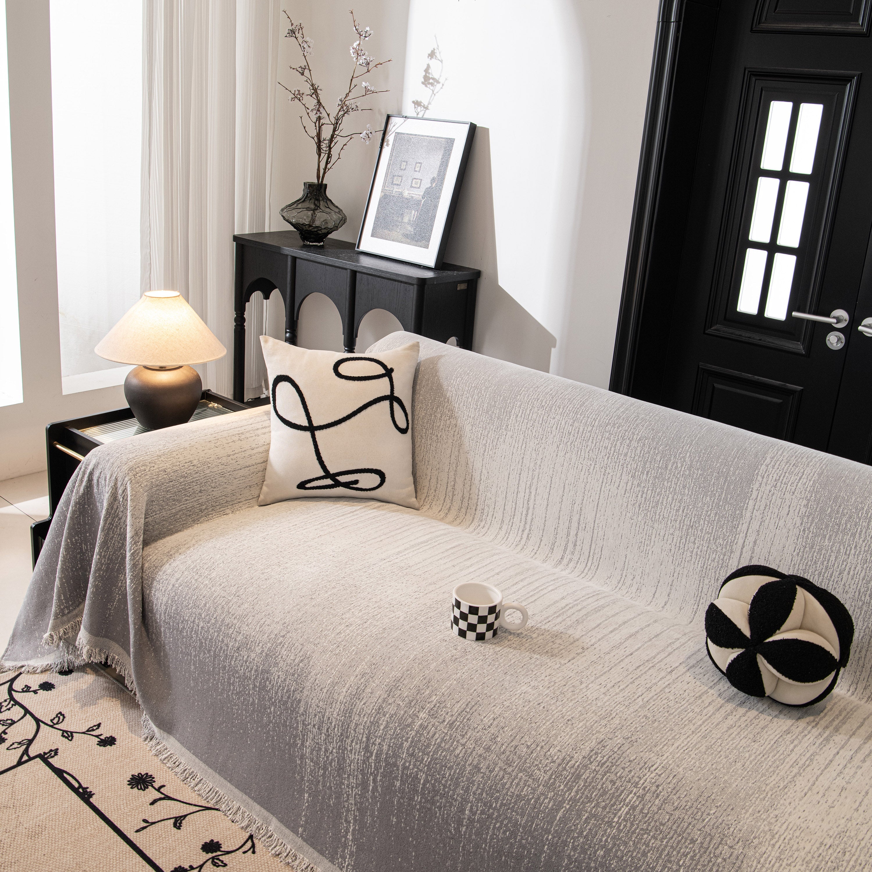 Modern Textured Sofa Cover Blanket, Tightly Woven Pet Sofa Throw for Sectional Couches - Image 88