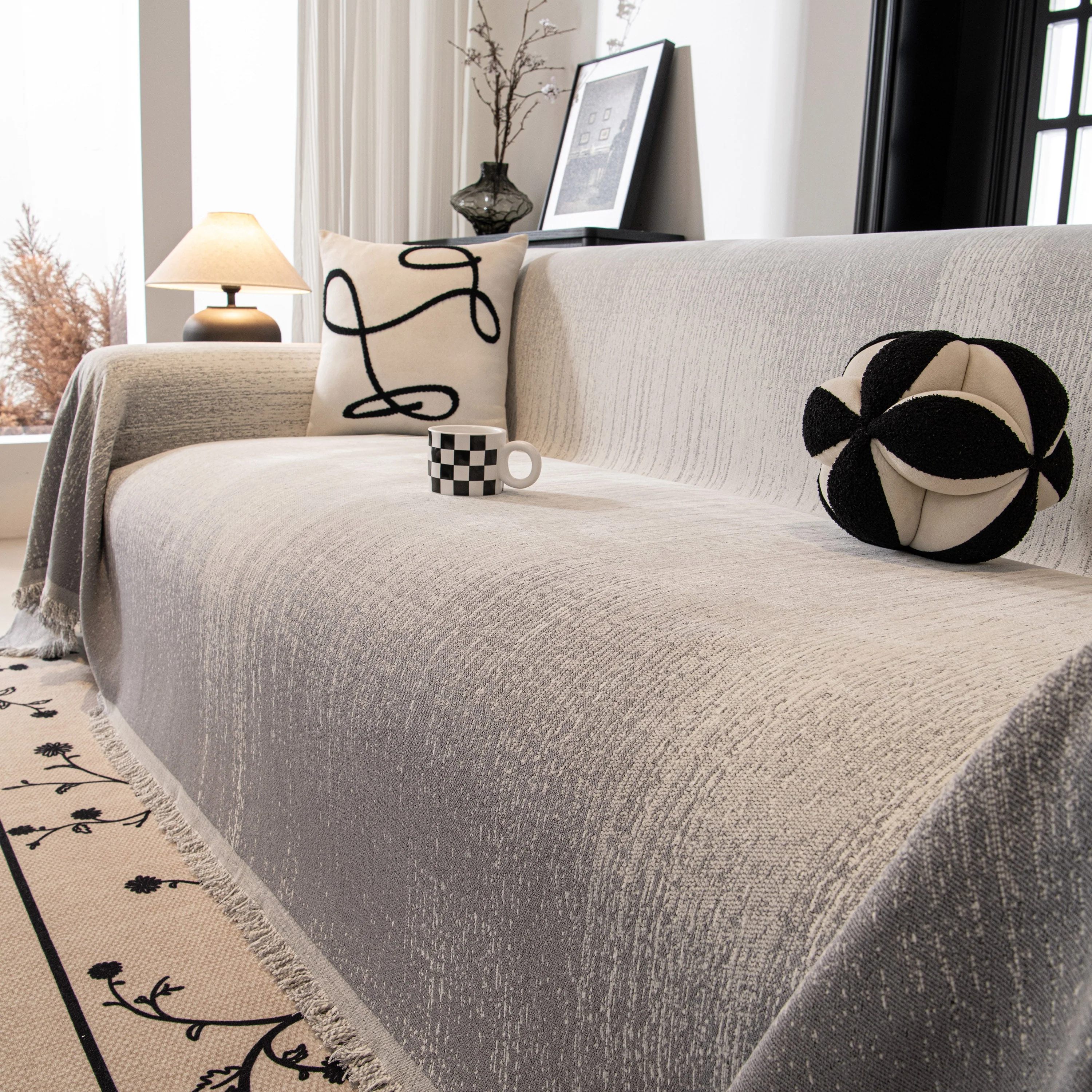Modern Textured Sofa Cover Blanket, Tightly Woven Pet Sofa Throw for Sectional Couches - Image 90