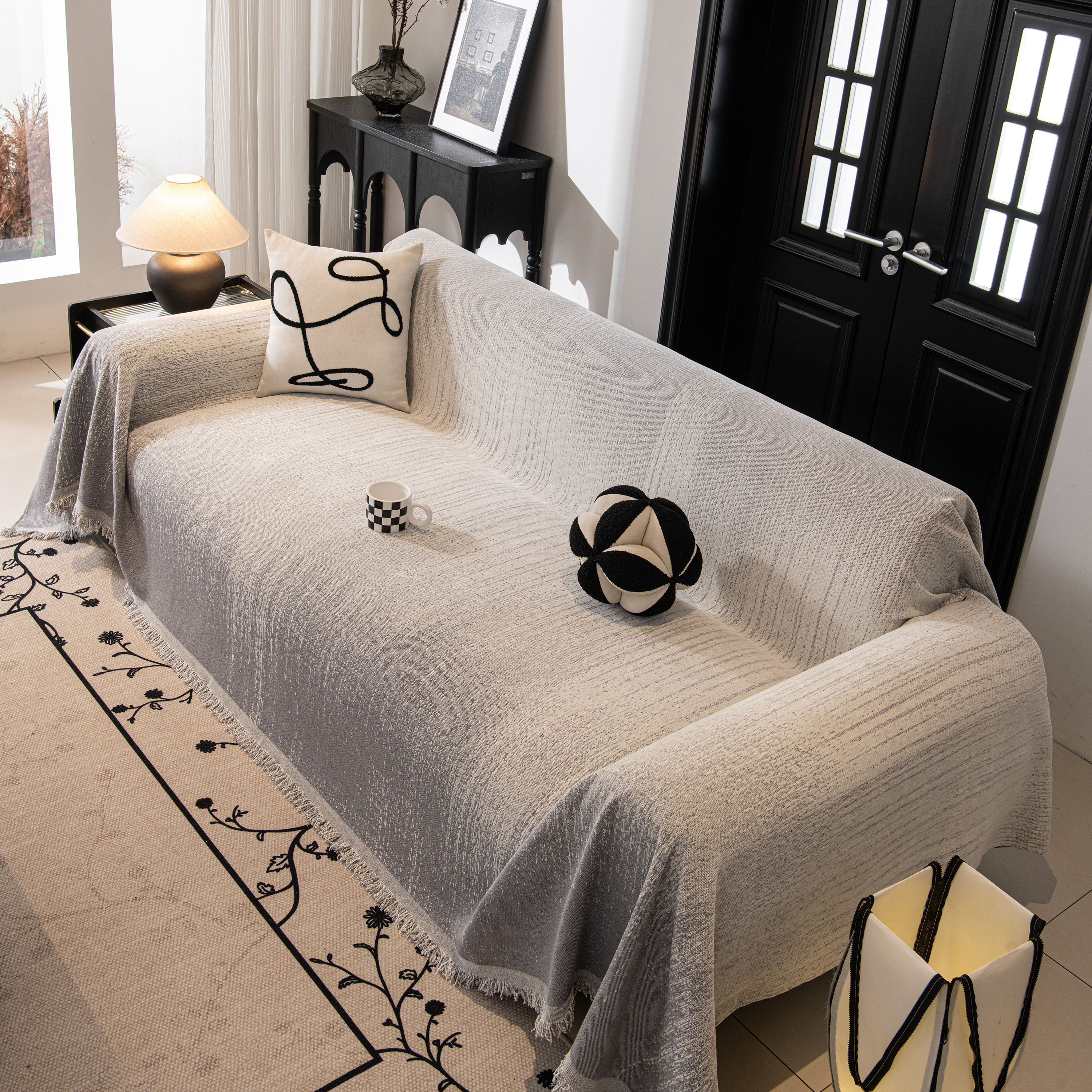 Modern Textured Sofa Cover Blanket, Tightly Woven Pet Sofa Throw for Sectional Couches - Image 91
