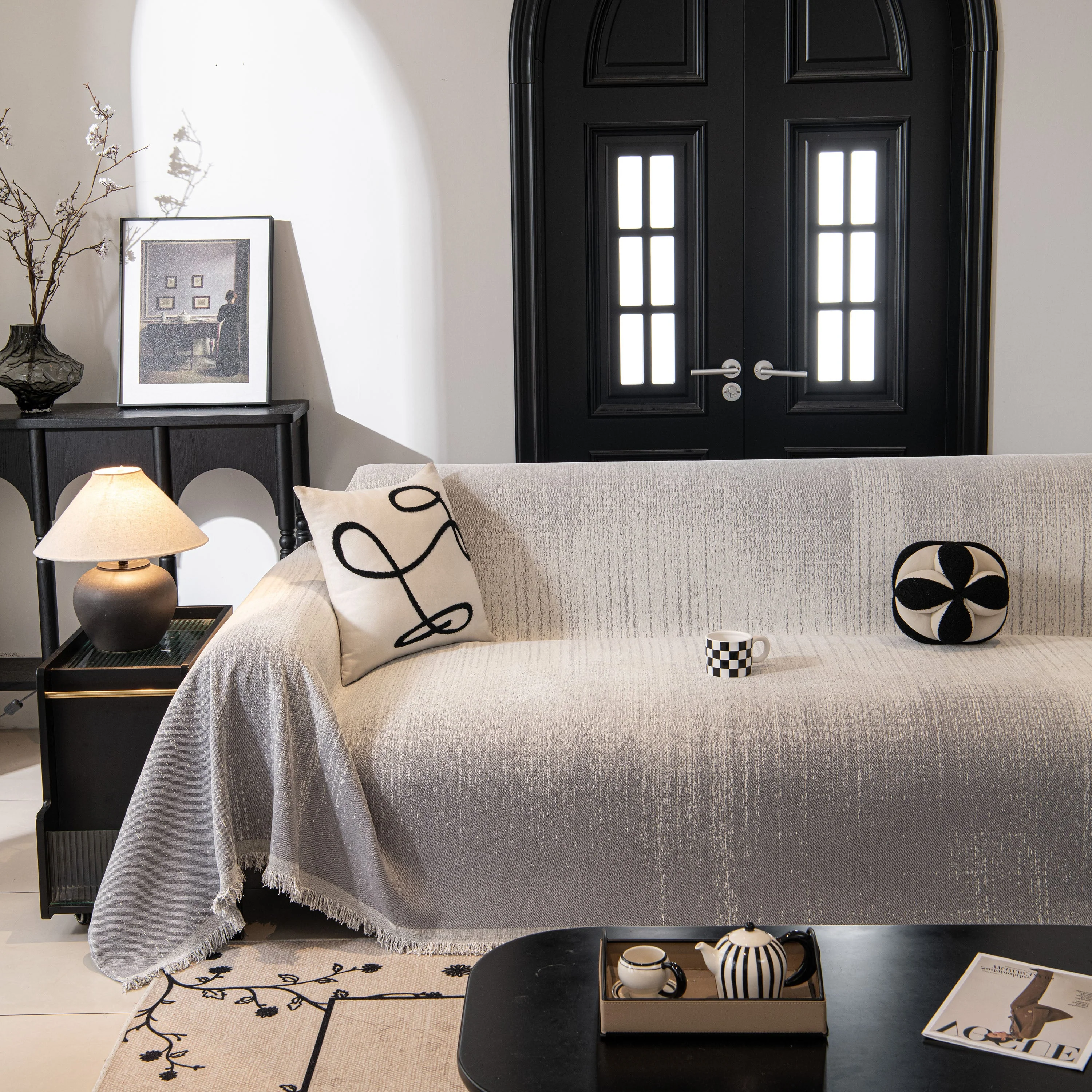Modern Textured Sofa Cover Blanket, Tightly Woven Pet Sofa Throw for Sectional Couches - Image 92