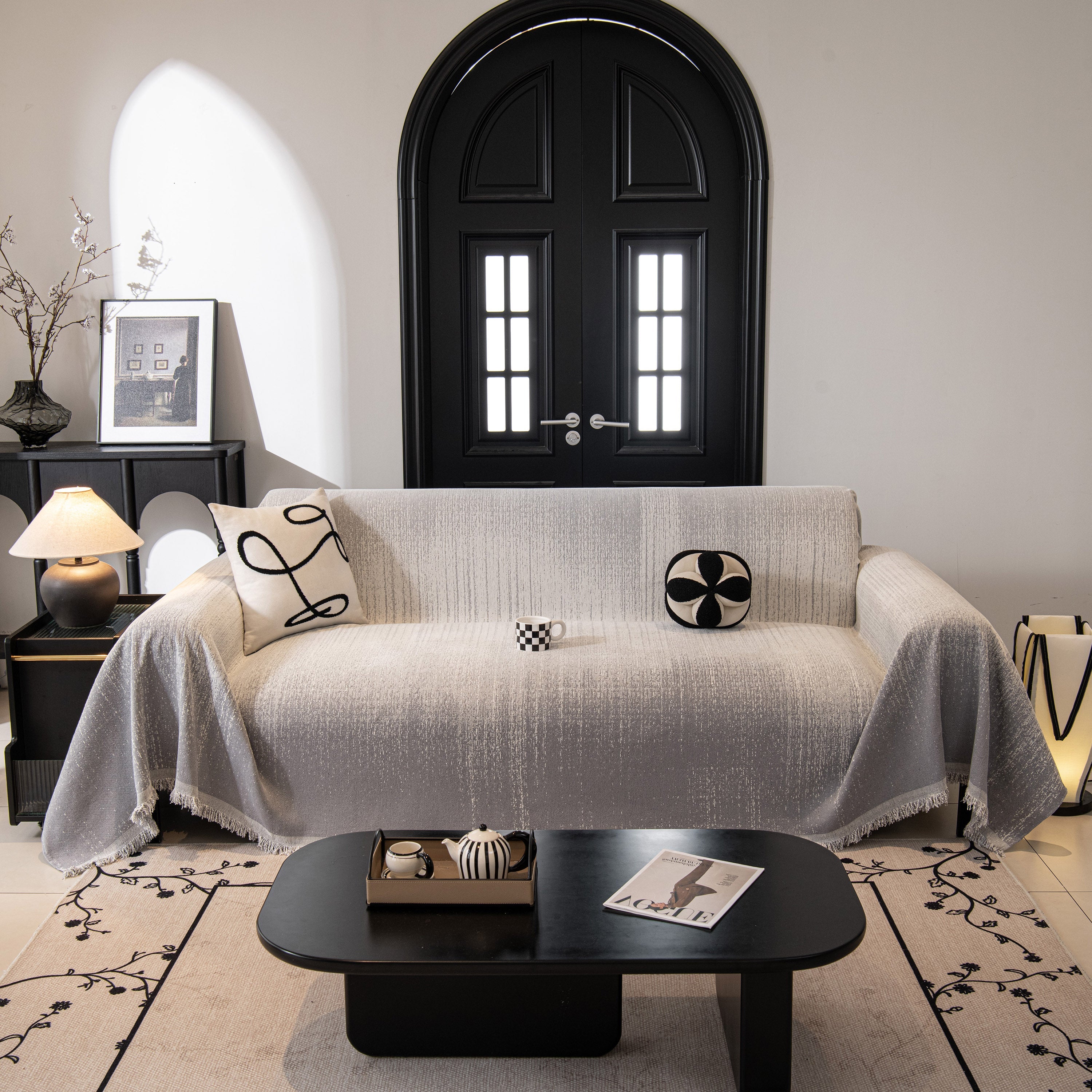 Modern Textured Sofa Cover Blanket, Tightly Woven Pet Sofa Throw for Sectional Couches - Image 93