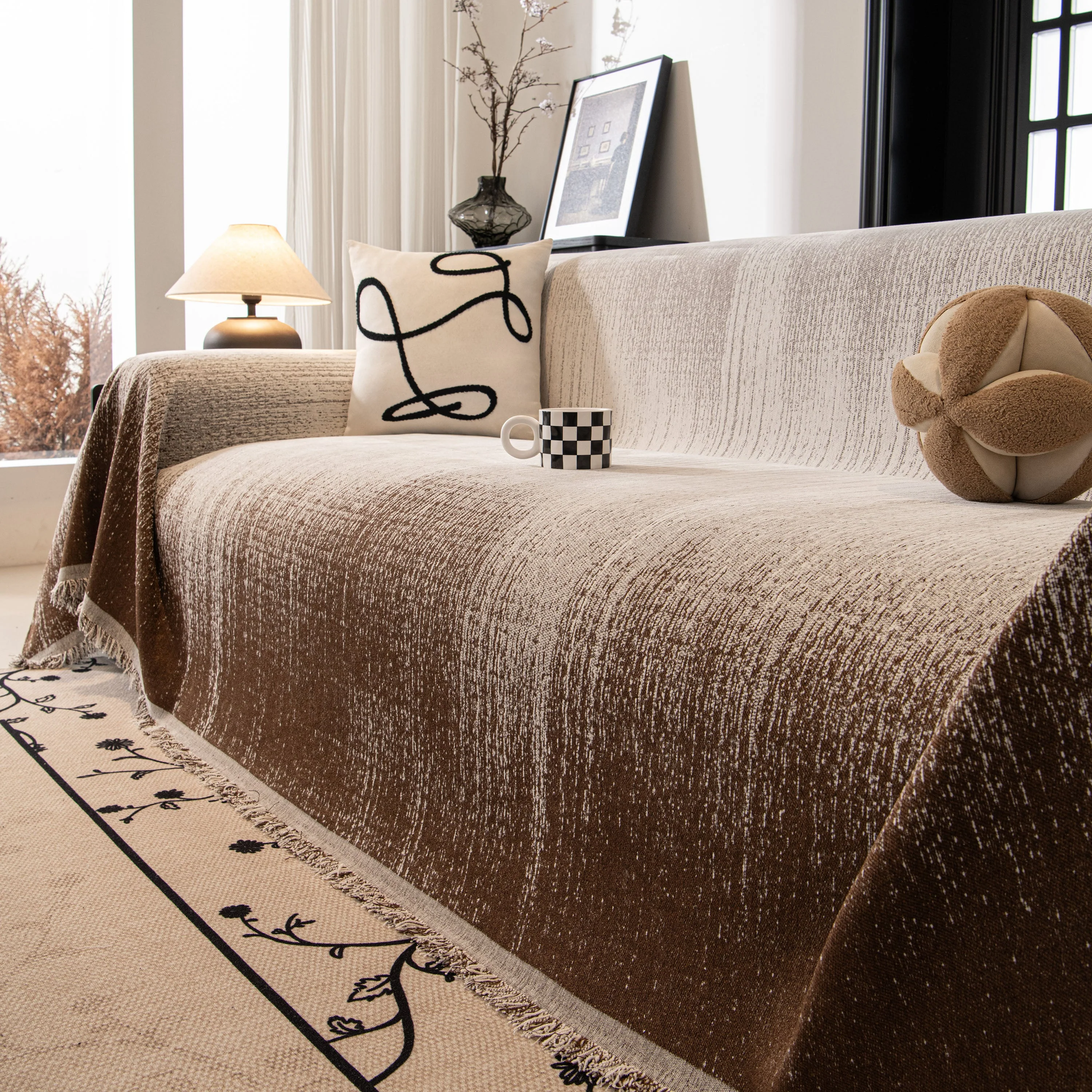 Modern Textured Sofa Cover Blanket, Tightly Woven Pet Sofa Throw for Sectional Couches - Image 95