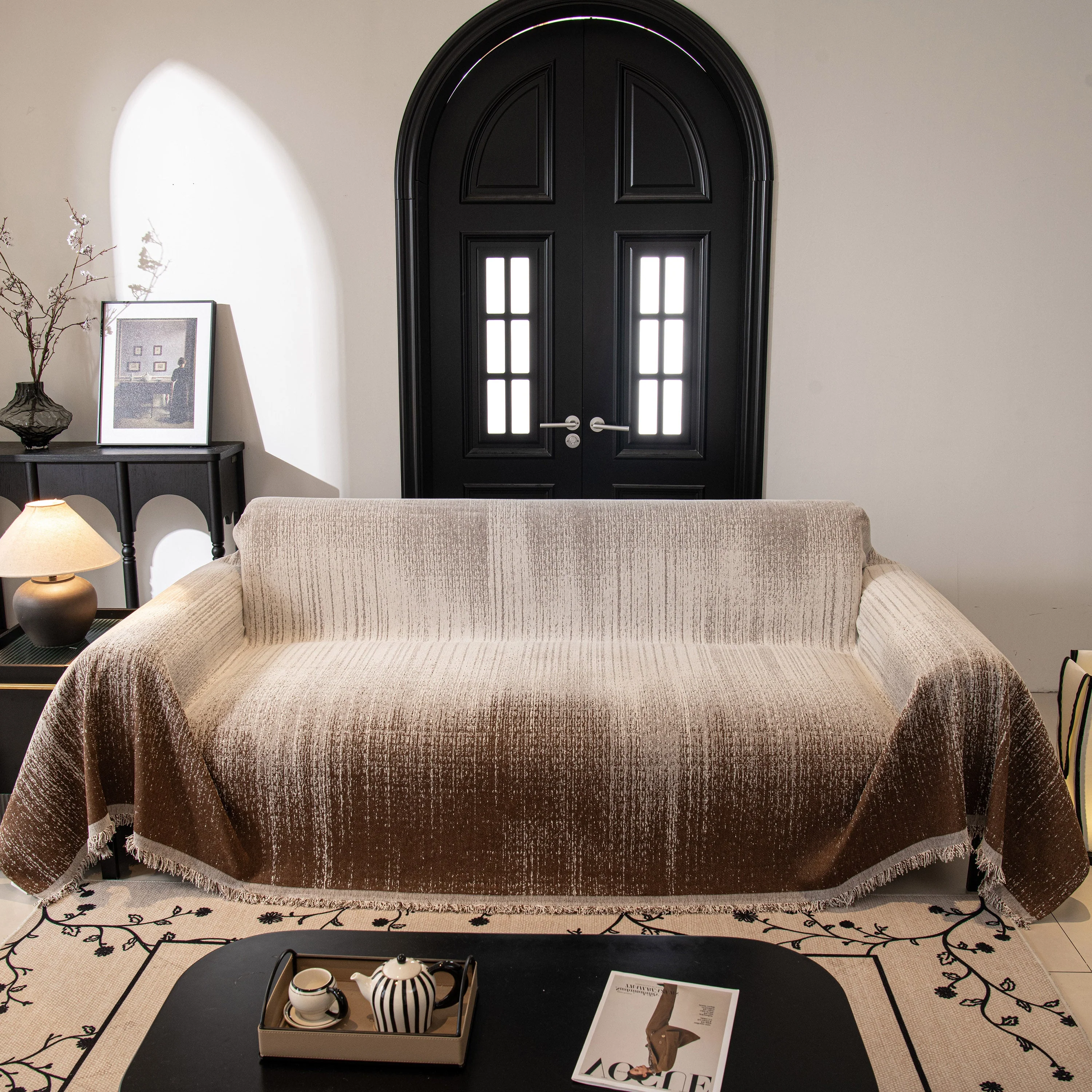 Modern Textured Sofa Cover Blanket, Tightly Woven Pet Sofa Throw for Sectional Couches - Image 96