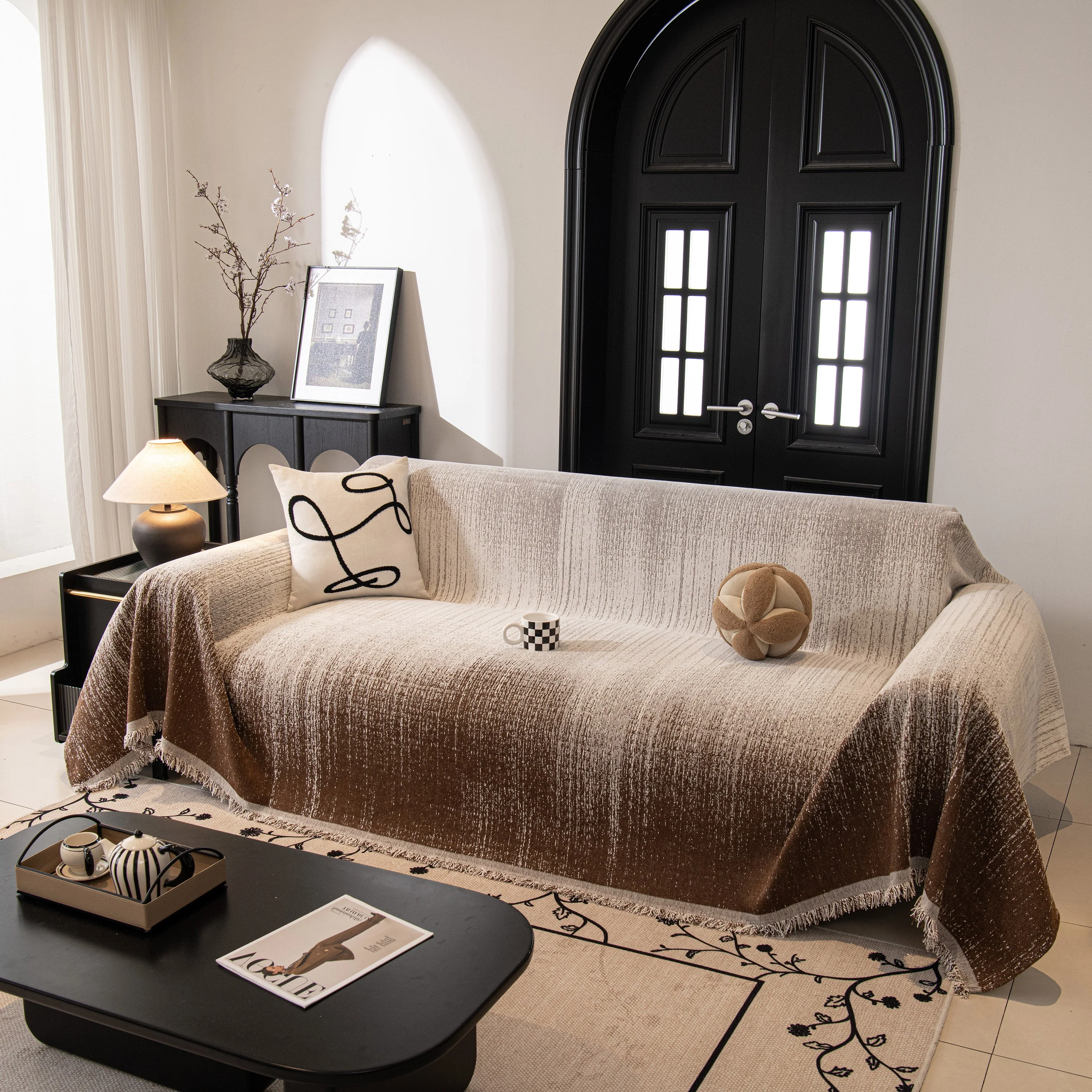 Modern Textured Sofa Cover Blanket, Tightly Woven Pet Sofa Throw for Sectional Couches - Image 97